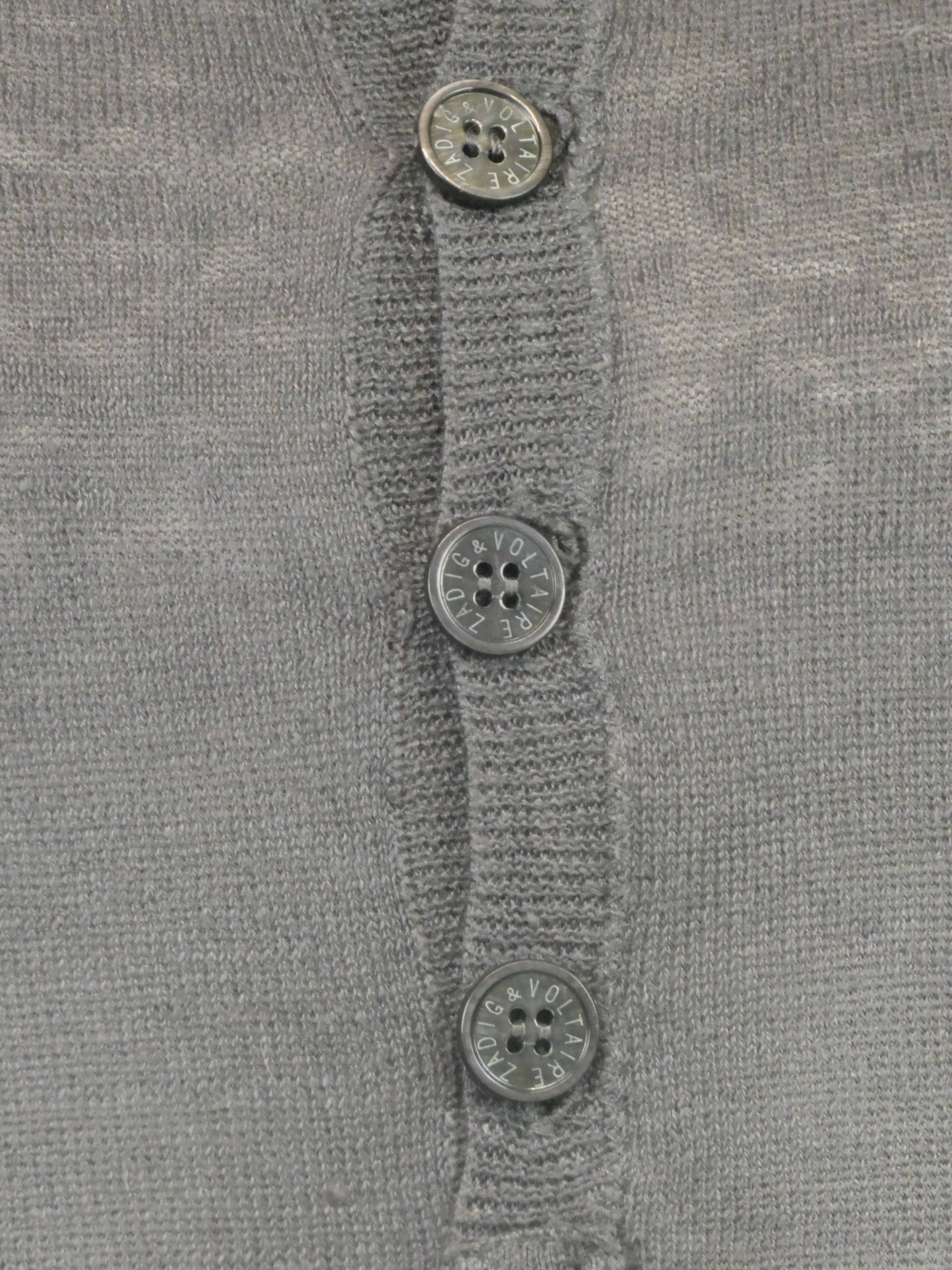 Zadig & Voltaire pull fin boutonné manches longues en lin - Taille S - Photo 11