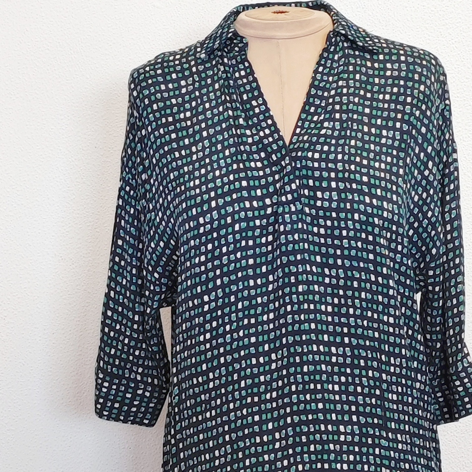 Robe bleue à imprimé "Jodhpur" - 38 - Femme - Bon état - Photo 2