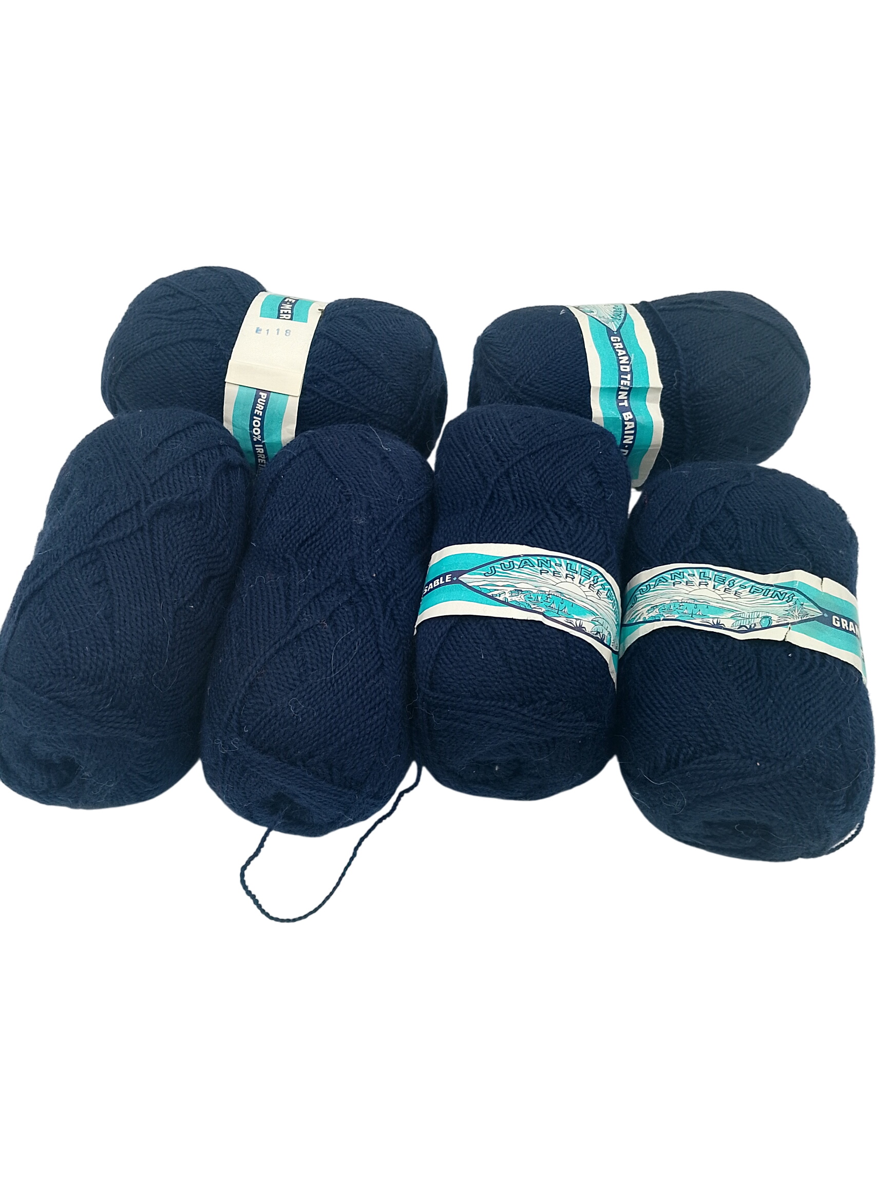 Lot - 6 pelotes de laine bleu marine - Photo 0
