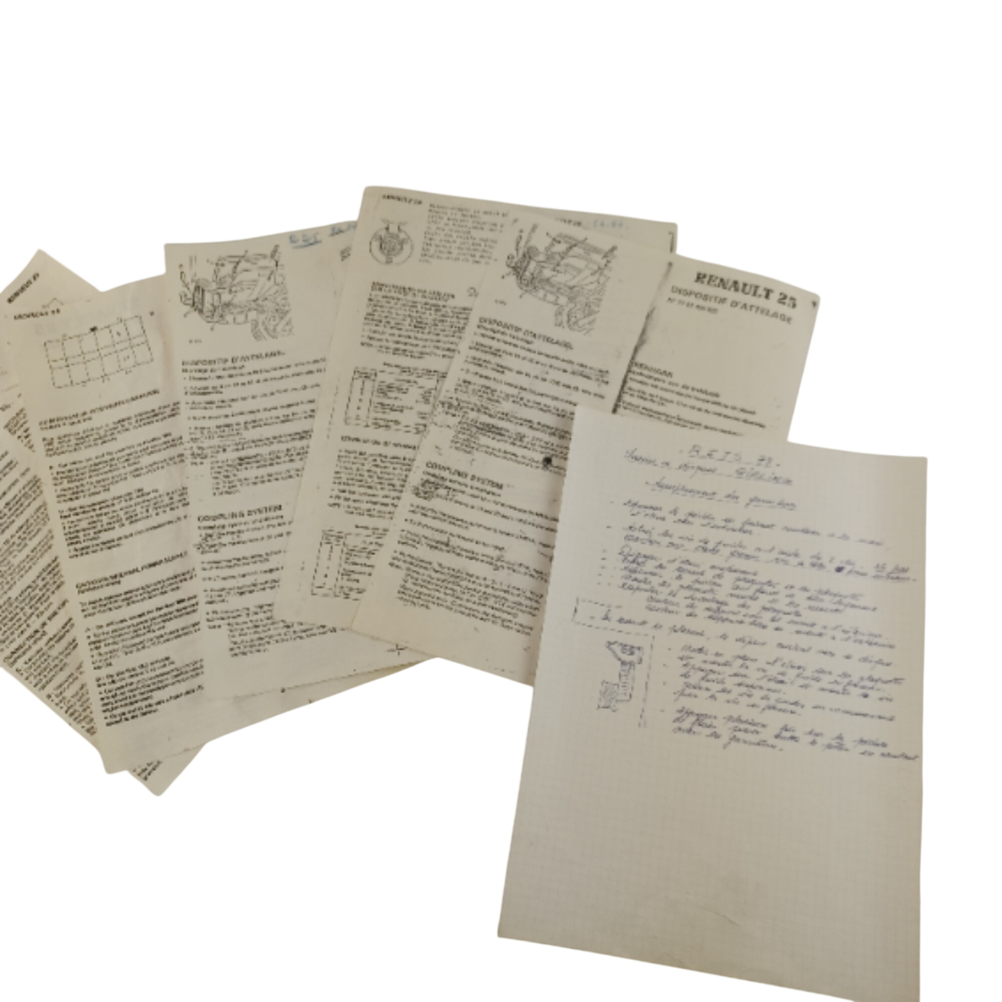 Lot de documents techniques Renault sur Attelage & Freinage (1978–1987) Très bon état -  reconditionné disponible sur Label Emmaüs
