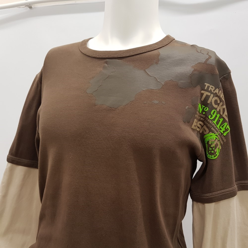 Voir photo 4 de Tee-shirt à manches longues marron et écru - ESPRIT - taille XL Tee-shirt à manches longues marron et écru - ESPRIT - taille XL Très bon état - Vue 4 -