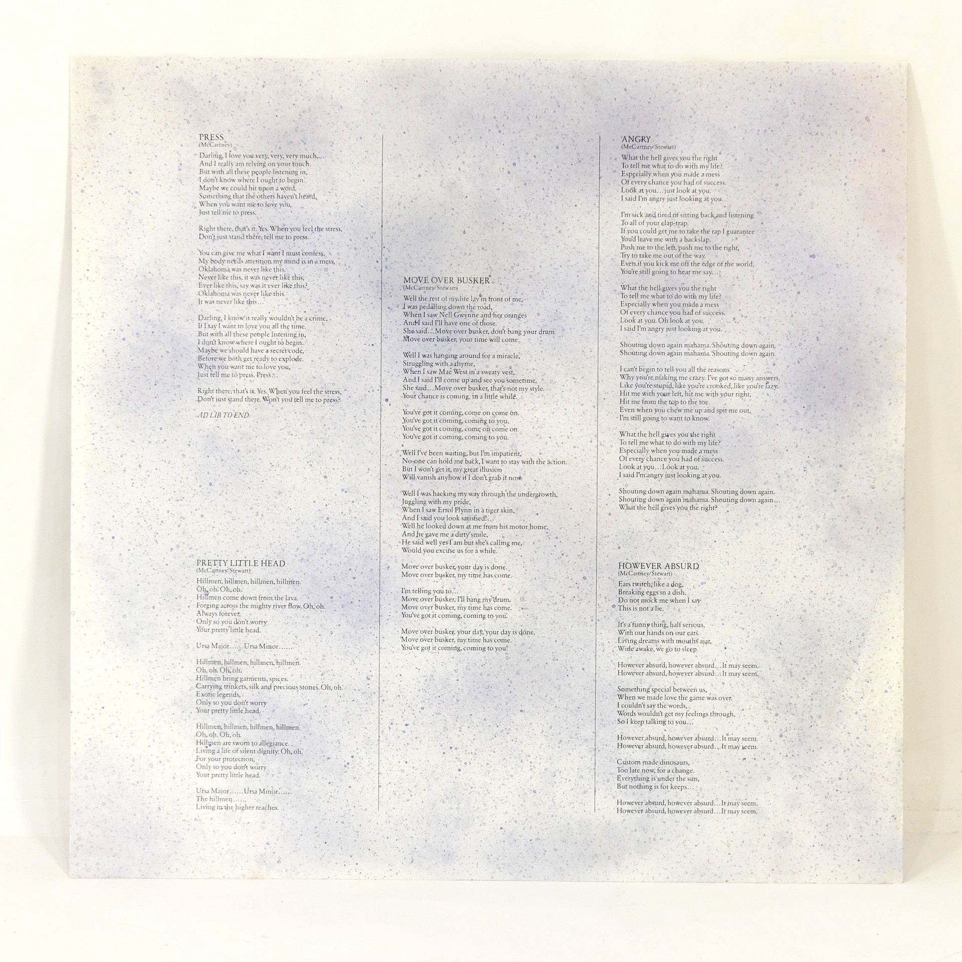 Vinyle - Paul McCartney - Press To Play - 1986 Bon état - Vue 6 - 