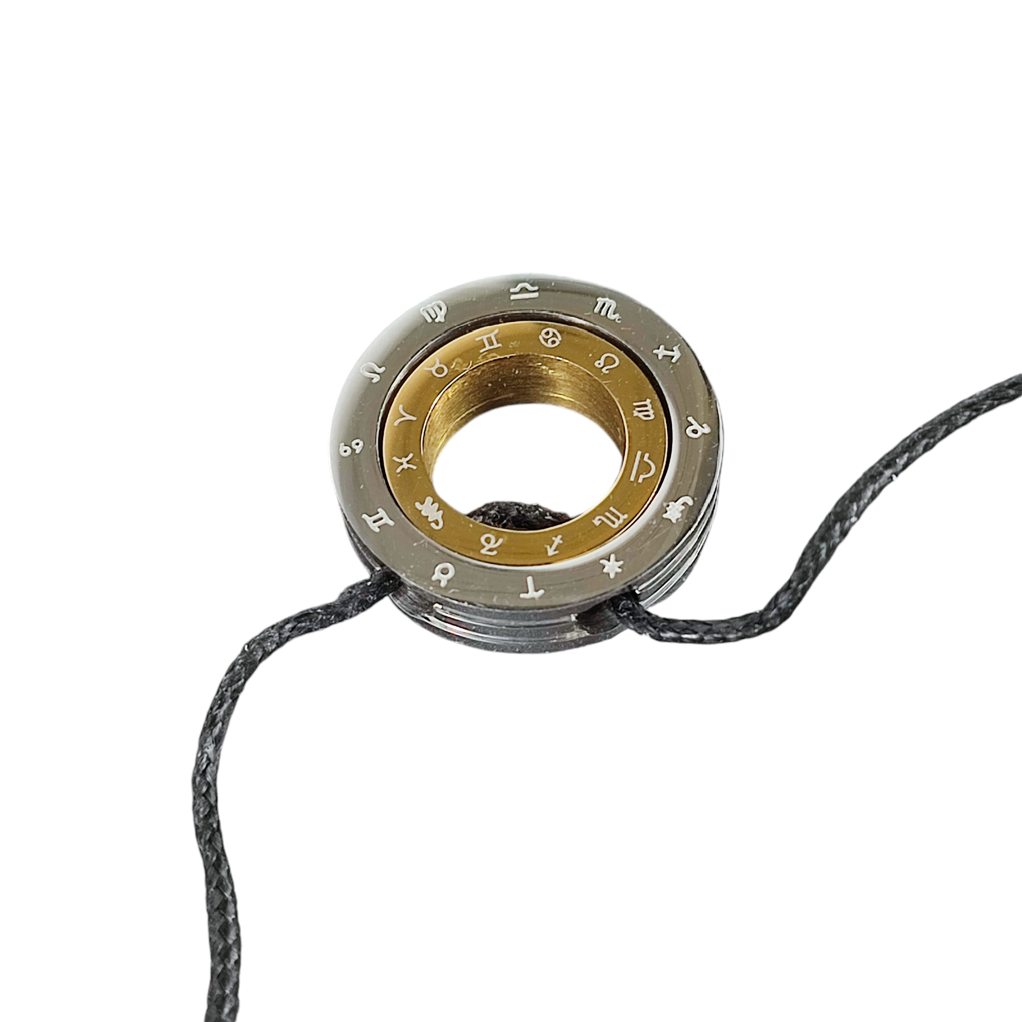 Pendentif "Anneau zodiacal" en acier  - Vue 4 - 