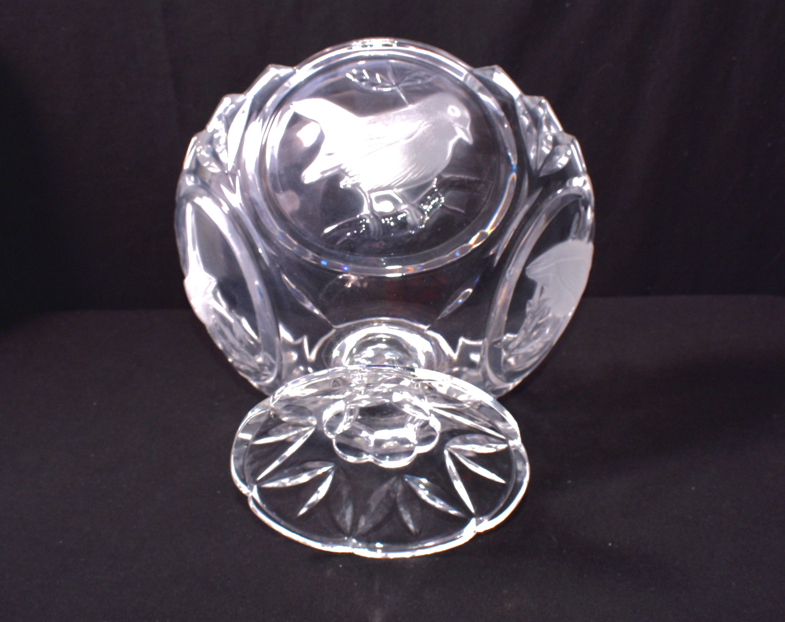 Coupe à fruit cristal d'Arques décors oiseaux  Comme neuf - Vue 2 - 