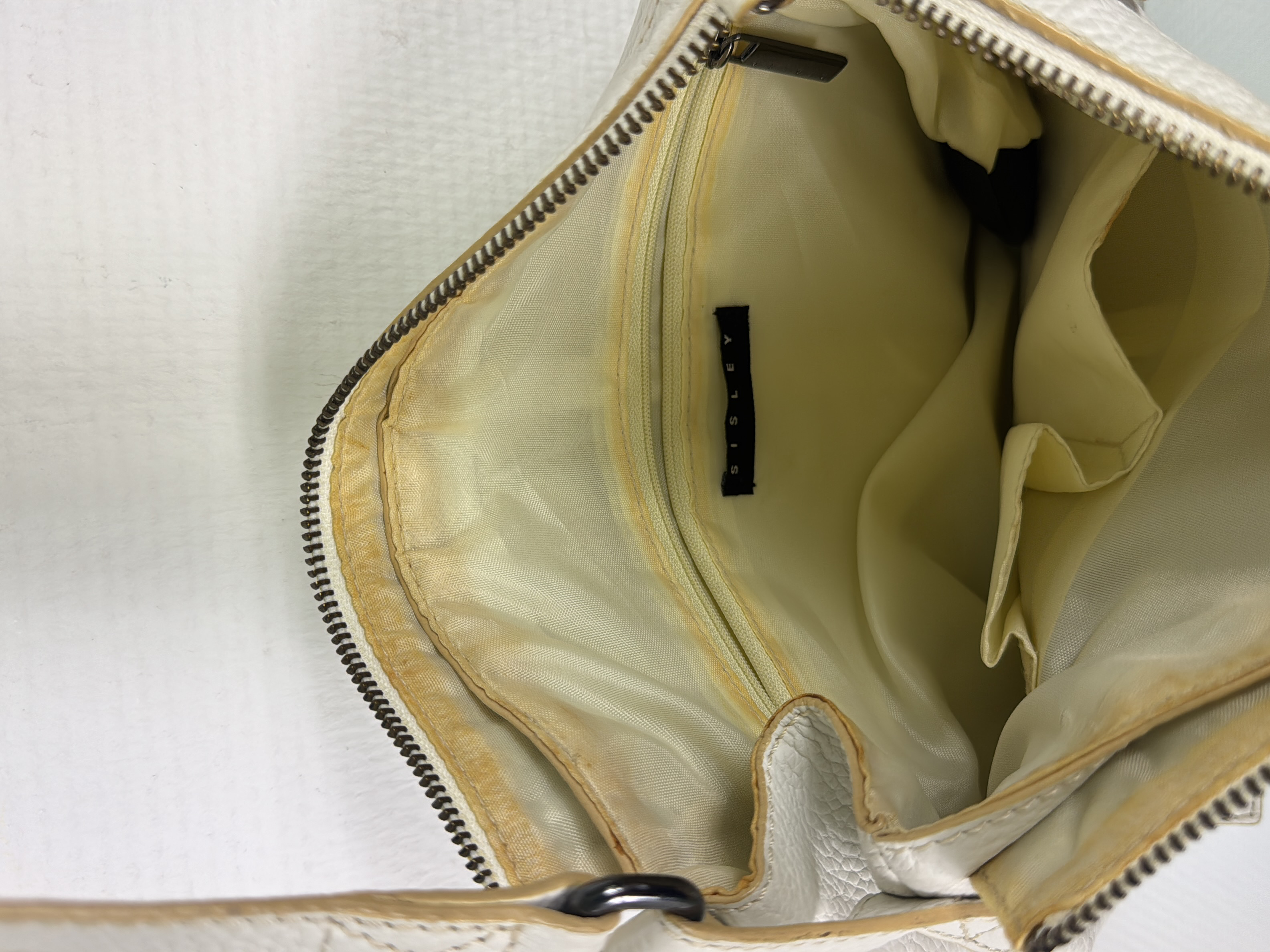 Sac à main bandoulière cuir blanc Sisley 👜 - Photo 4