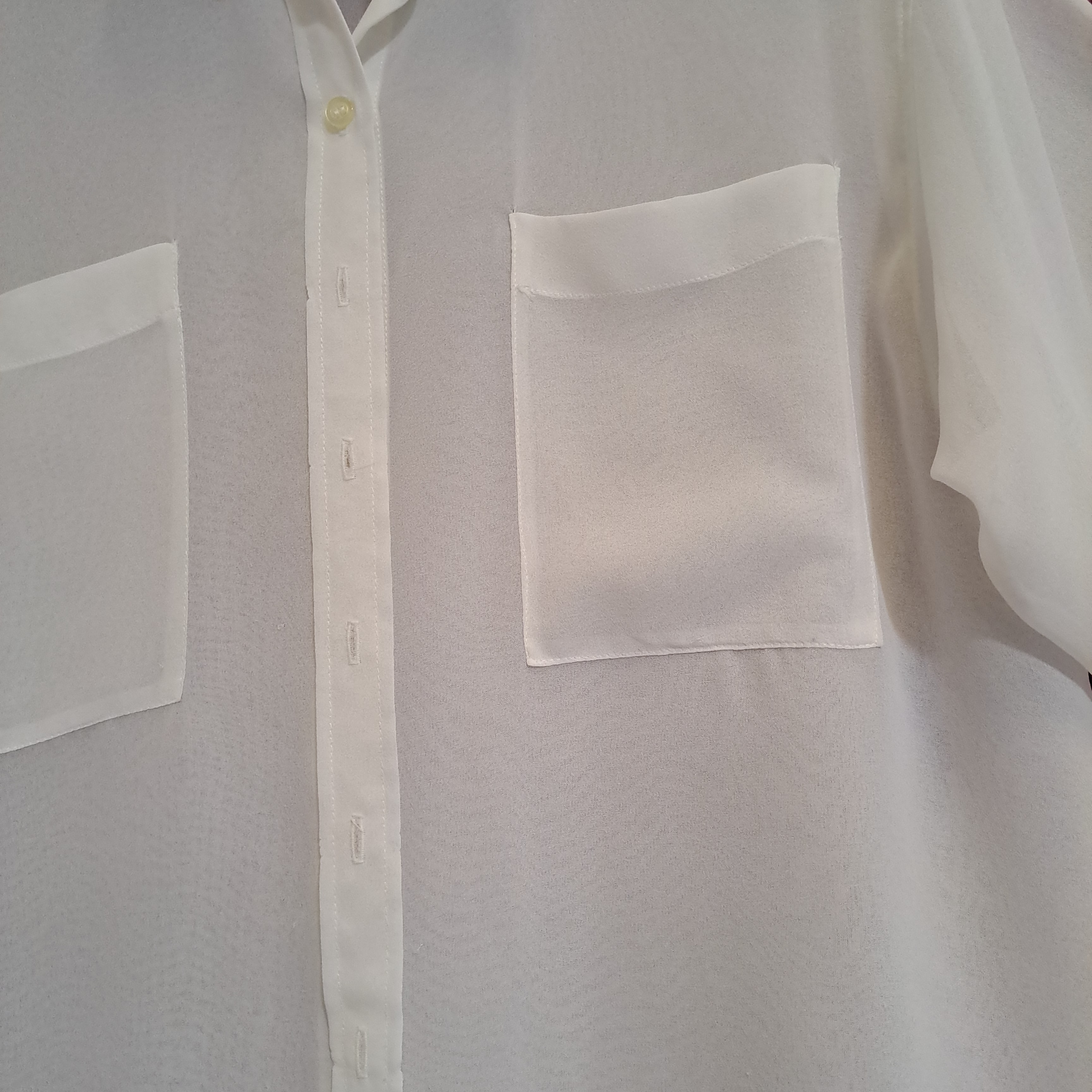 CHEMISIER Blanc Transparent - Taille 48 - Photo 2