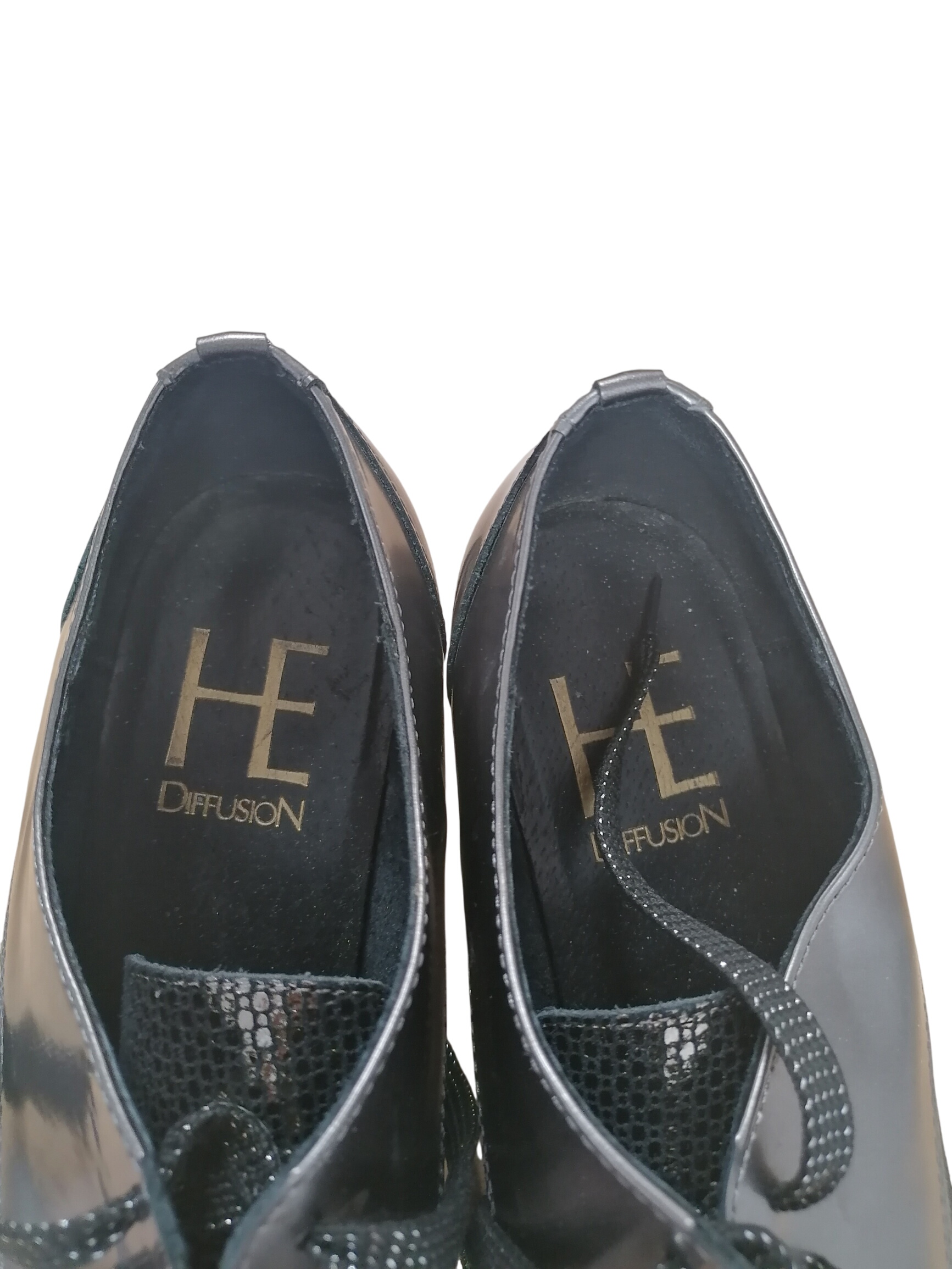 Chaussures à talons noires brillantes à strass chics HE Diffusion pointure 38 - Photo 0