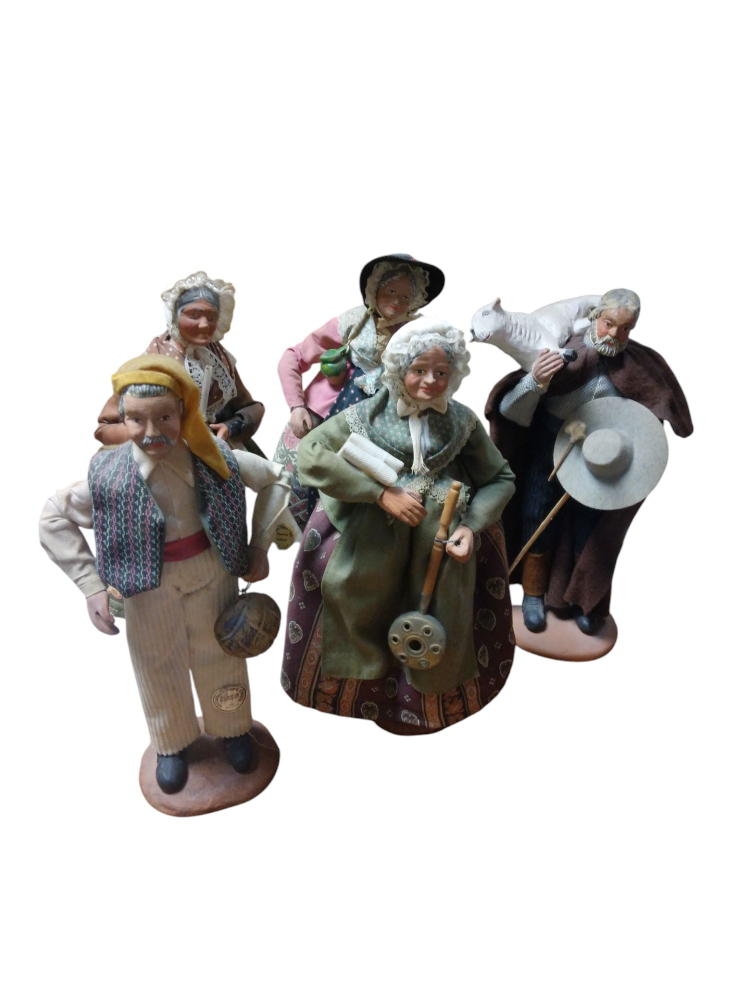 Lot de 5 santons d'argile véritable - Madelaine JOURDAN NANS les PINS (C5) - Photo 1