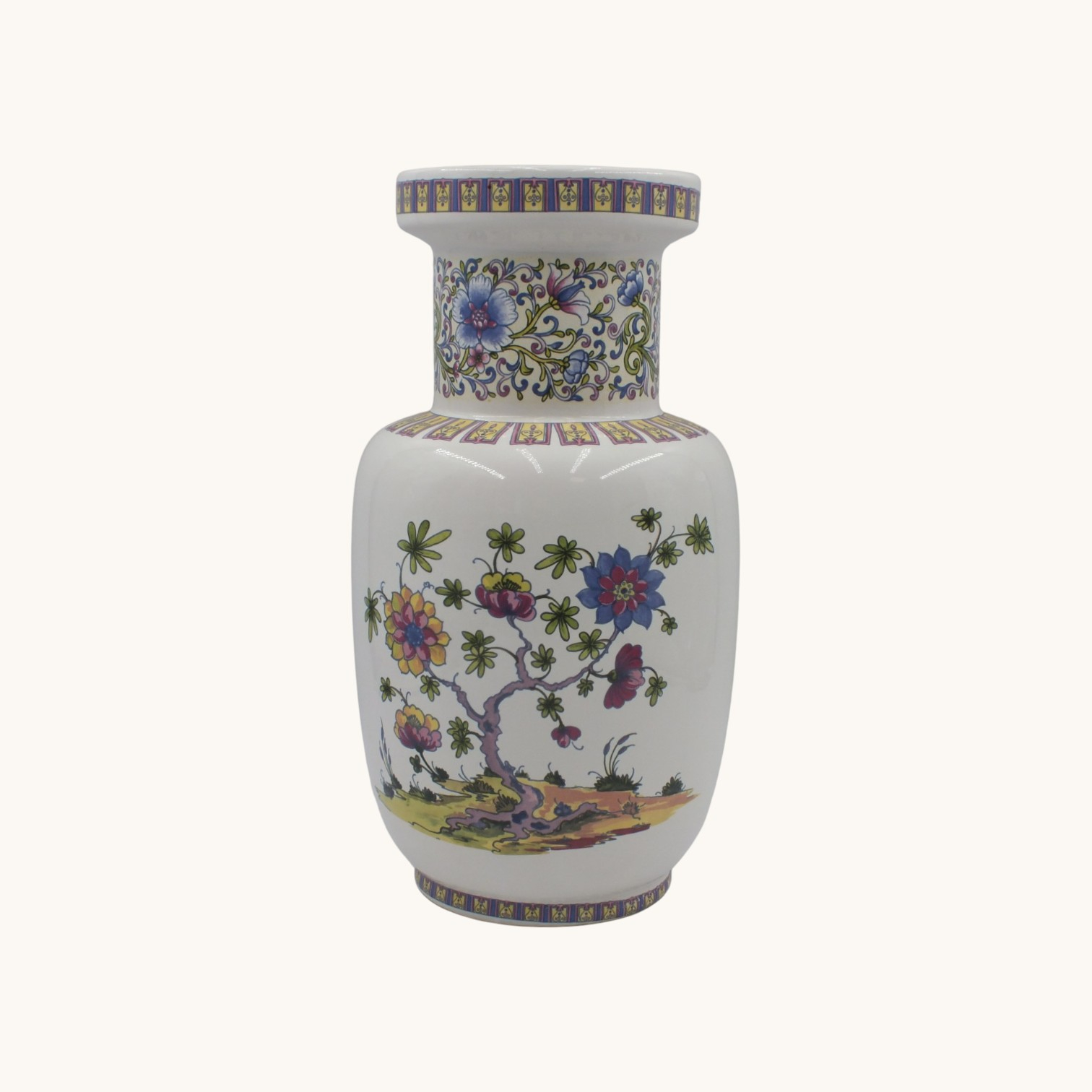 Voir photo 2 de Vase décoratif porcelaine style asiatique Vase décoratif porcelaine style asiatique Très bon état - Vue 2 -