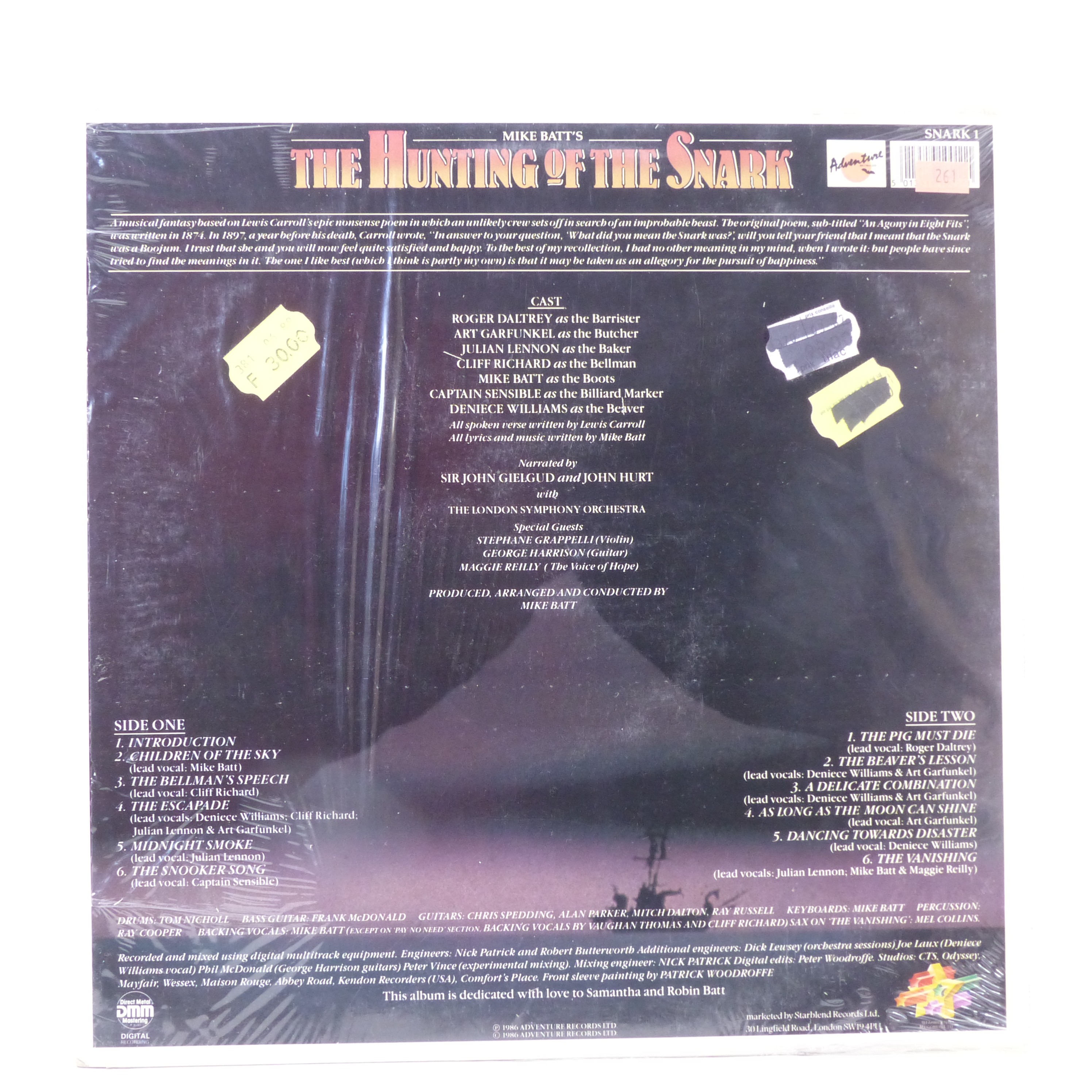 Voir photo 2 de Vinyle 33T Mike Batt / The Hunting Of The Snark - Adventure Records 1986 Vinyle 33T Mike Batt / The Hunting Of The Snark - Adventure Records 1986 Bon état - Vue 2 -