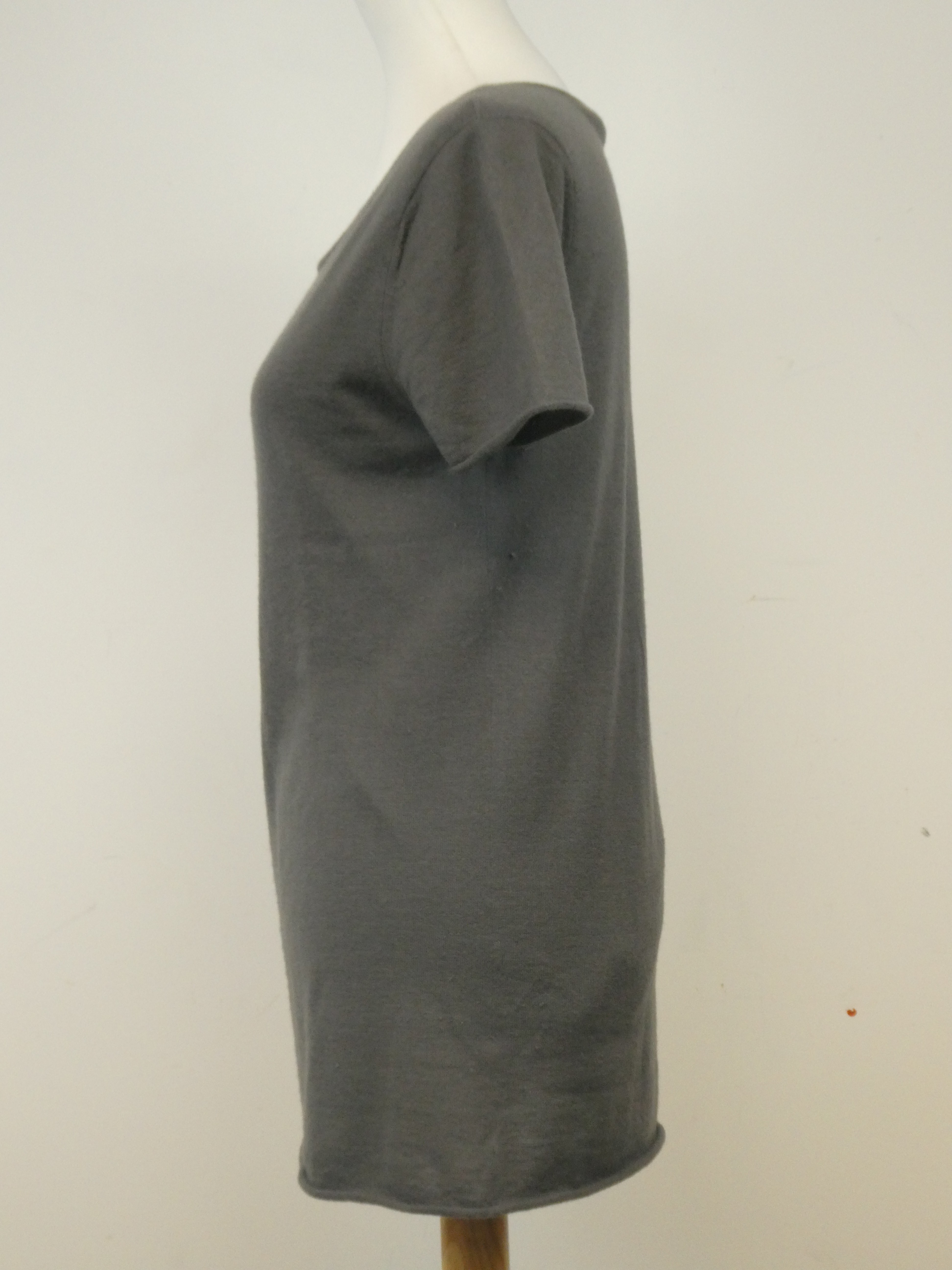 Donna Karan DKNY pull fin en cachemire manches courtes encolure bateau - Taille L - Photo 6