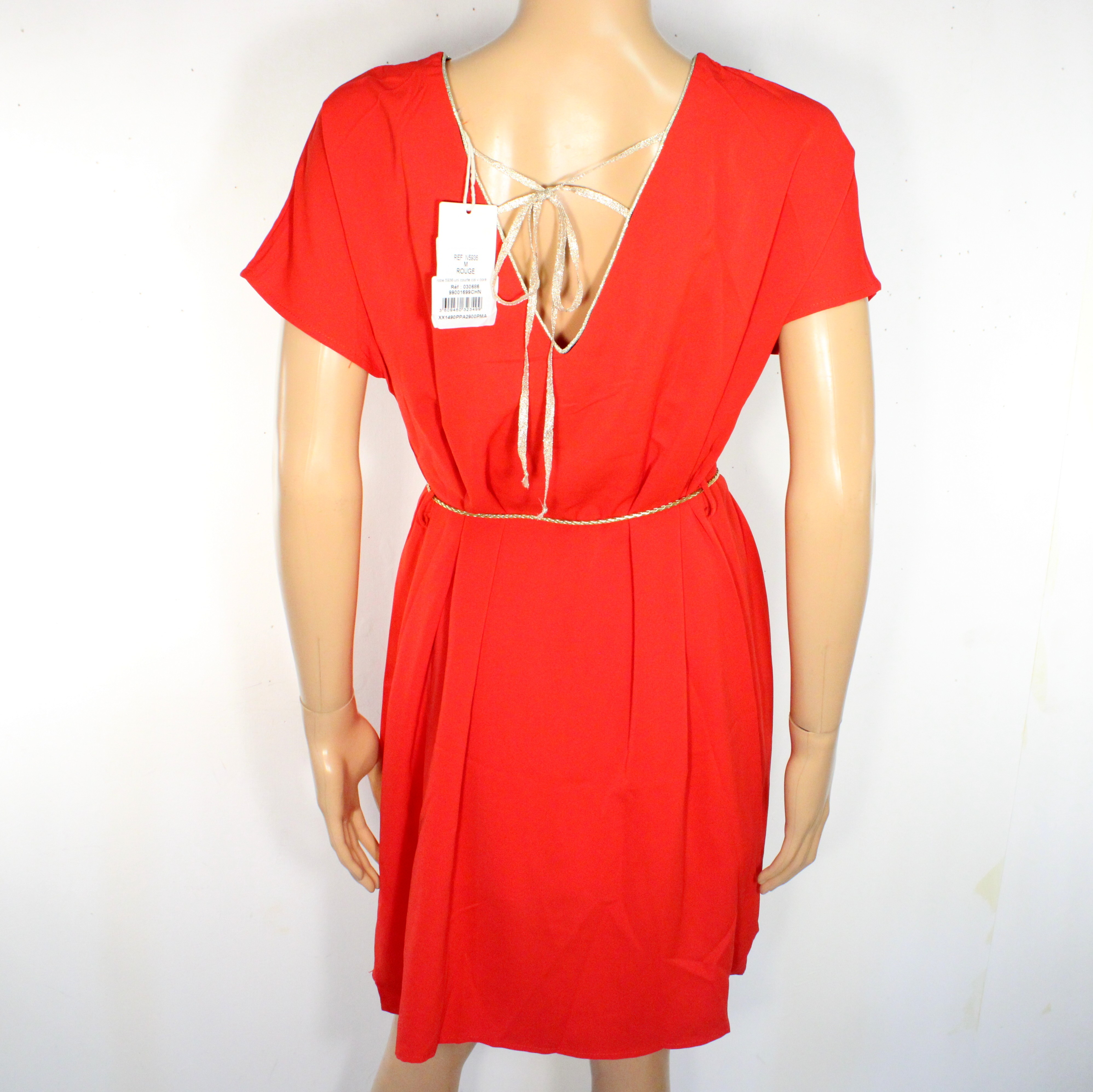 Robe Rouge & Dorée EMMA ELLA Taille M Comme neuf - Vue 2 - 