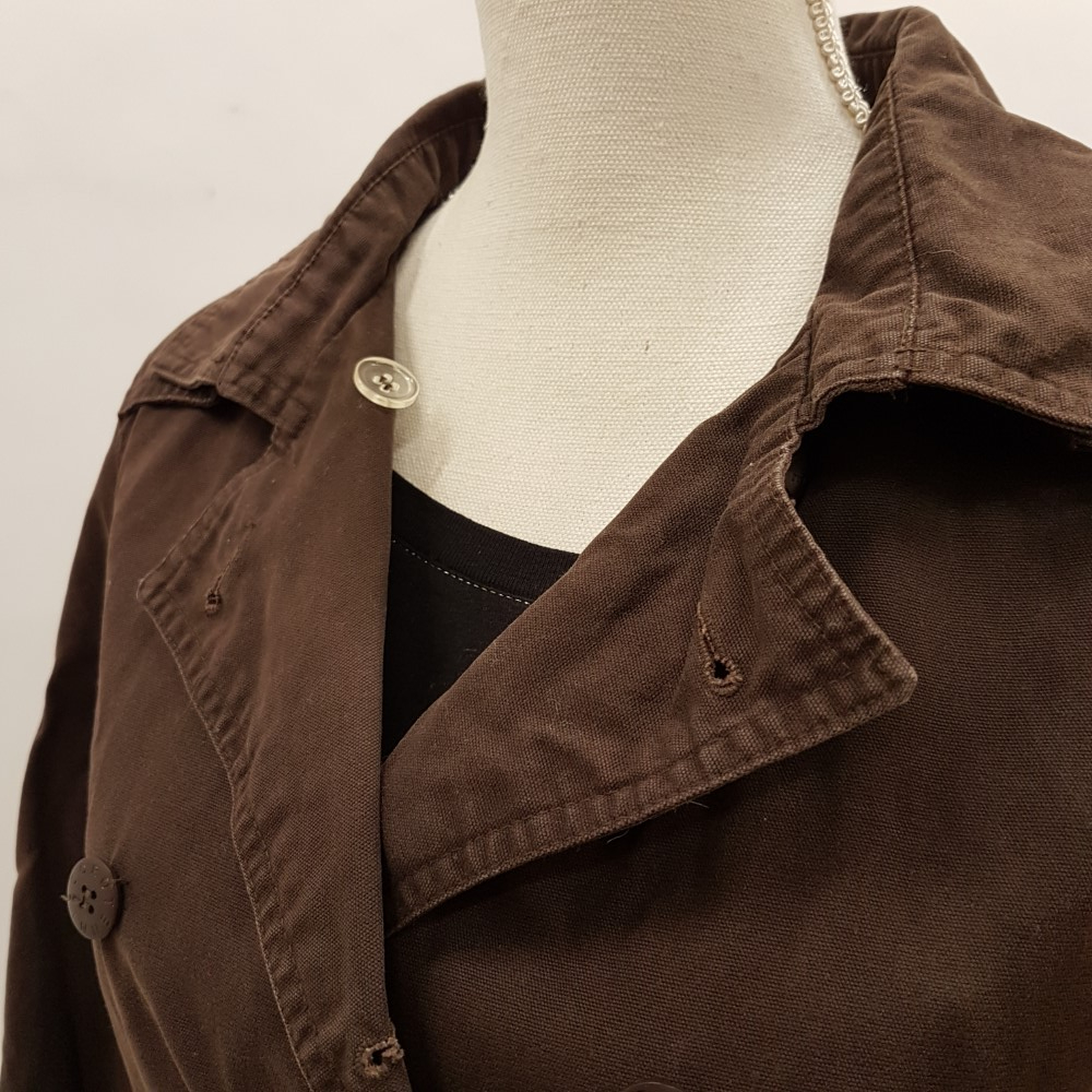 Manteau en coton style toile canvas couleur chocolat - DOROTENNIS - taille 0 Bon état - Vue 7 - 