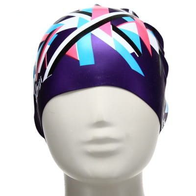 Bonnet de bain violet imprimé - Fille - Nabaiji - taille 44cm - Photo 0