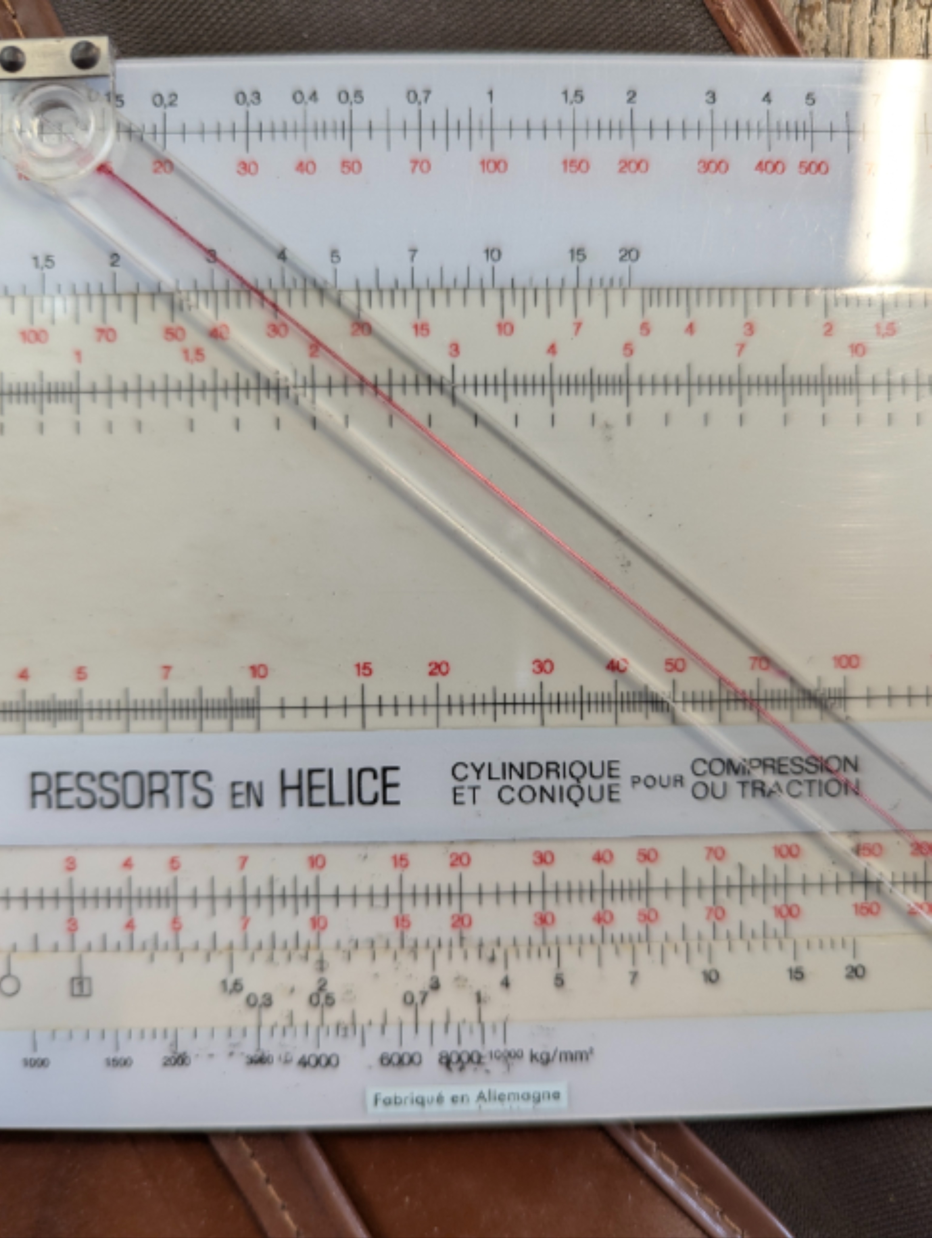 Abaque mobile breveté S.G.D.G. Ressorts en hélice cylindrique et conique pour compression ou traction, avec sa pochette - Très bon état - Photo 7