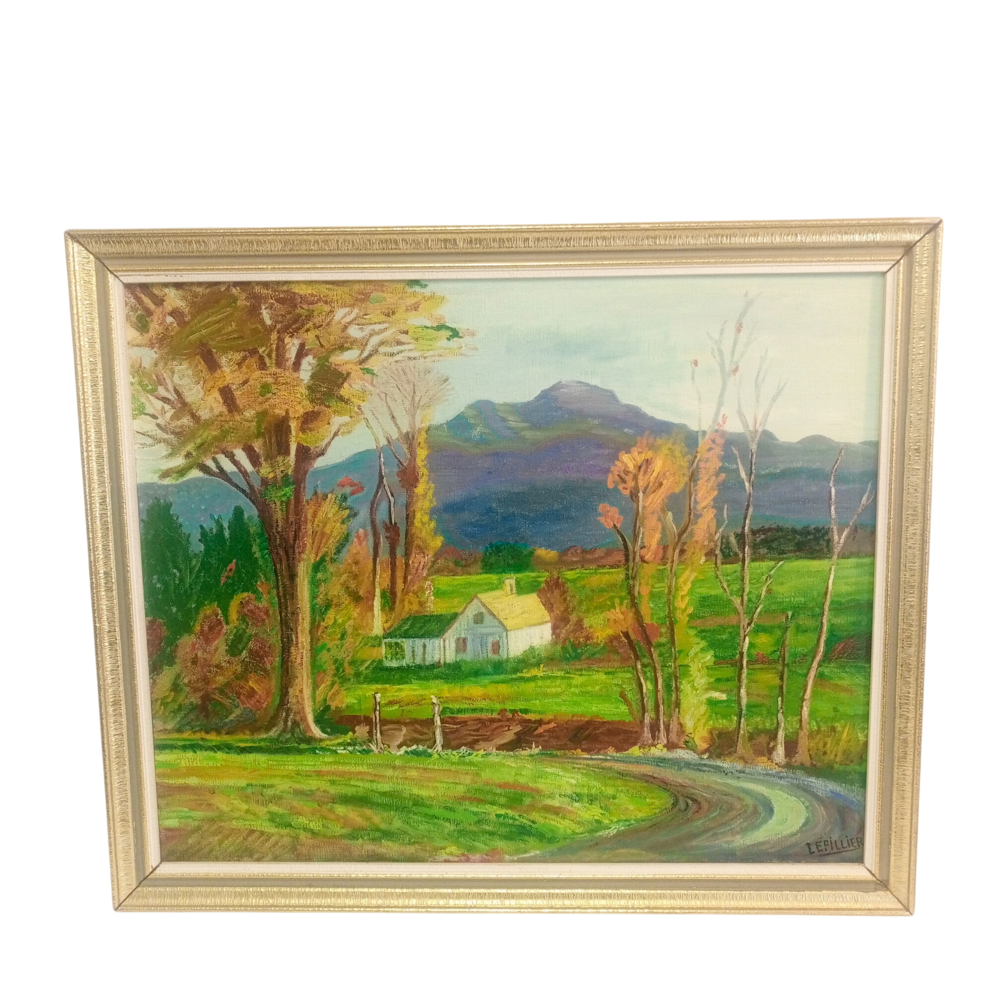 Peinture à Huile sur toile Paysage d'automne. État correct -  reconditionné disponible sur Label Emmaüs