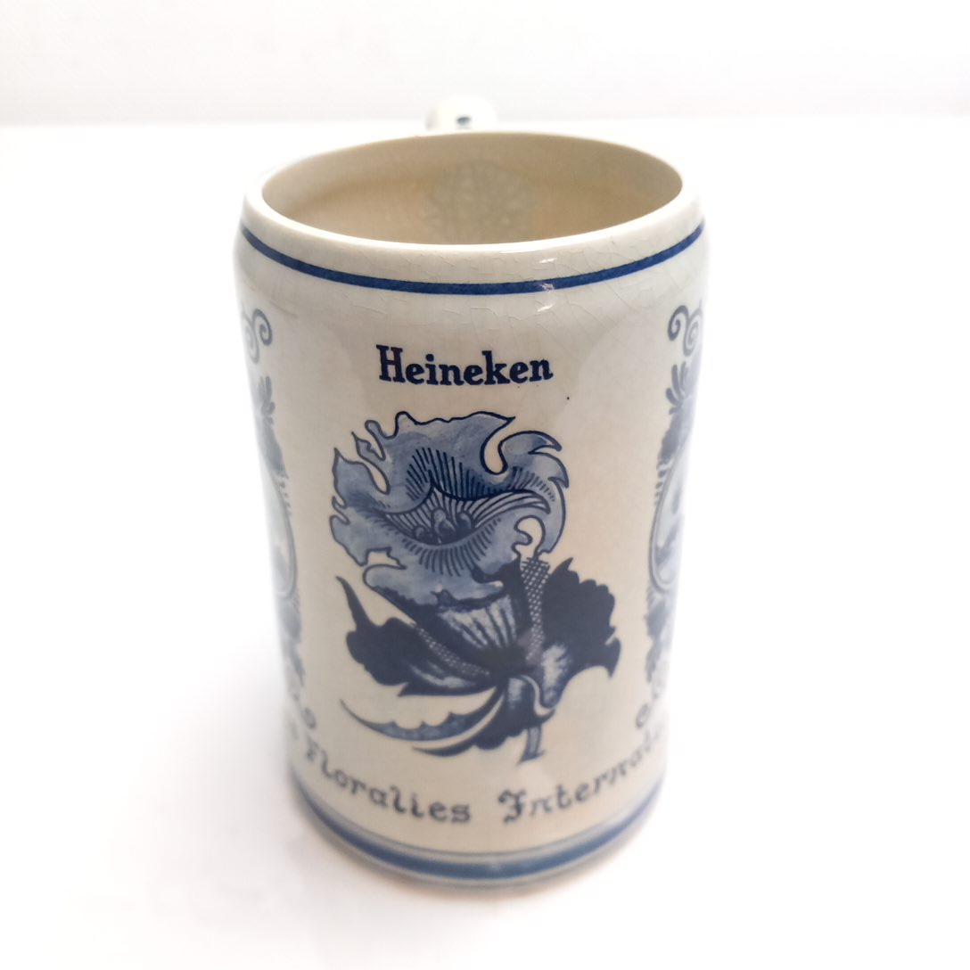Chope a bière Delft Blue publicitaire Heineken État correct - Vue 4 - 