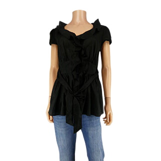 Chemisier noir sans manches - Femme - Jacqueline Riu - Taille 40  -  reconditionné disponible sur Label Emmaüs