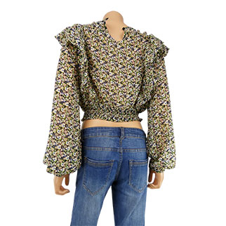 Crop top à manches longues multicolore - Fille - Giracoo - Taille M  - Vue 2 - 
