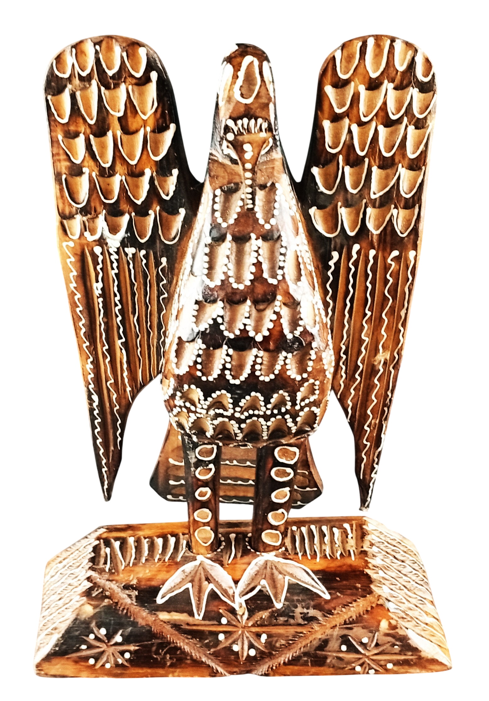Aigle sculpté en bois- Artisanat Roumain authentique - Photo 0