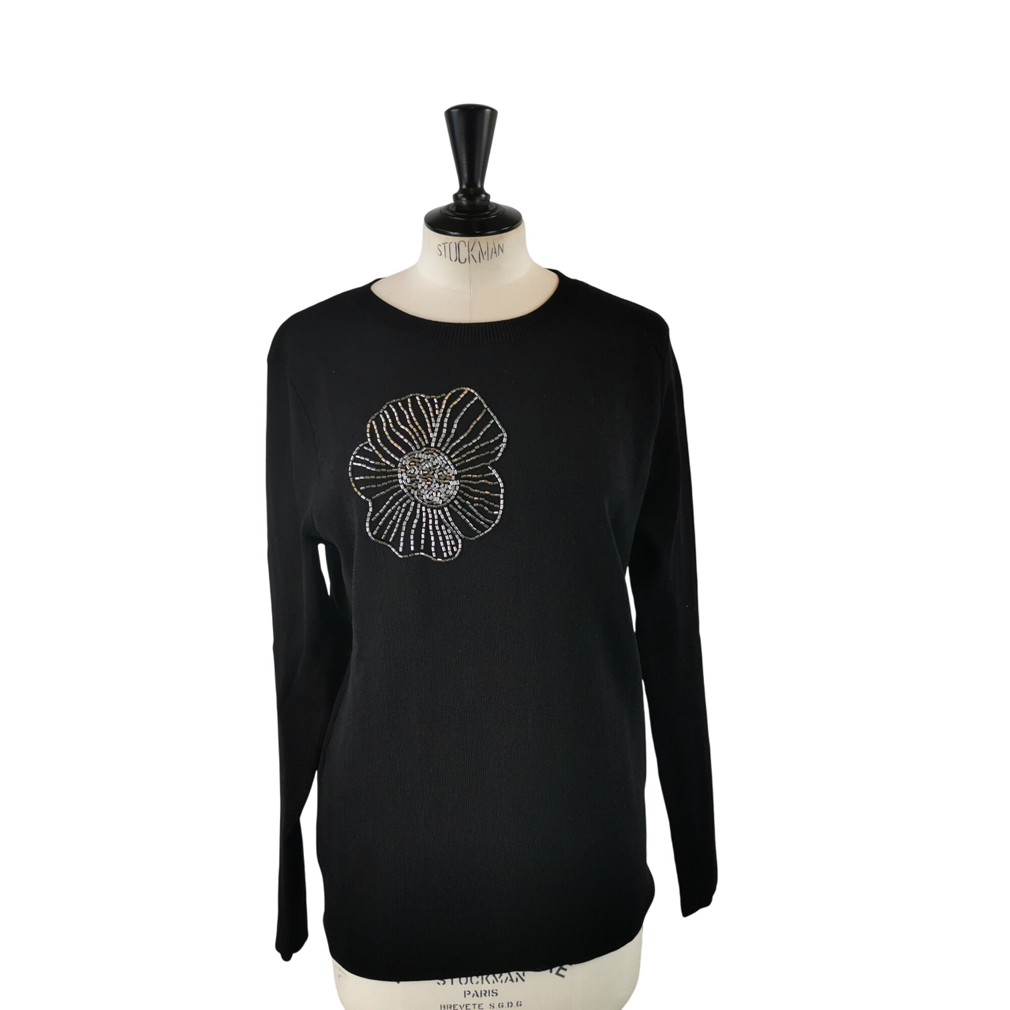 Pull TM(estime) - perle hmatite motif fleur - Label Emmaus - Modalova