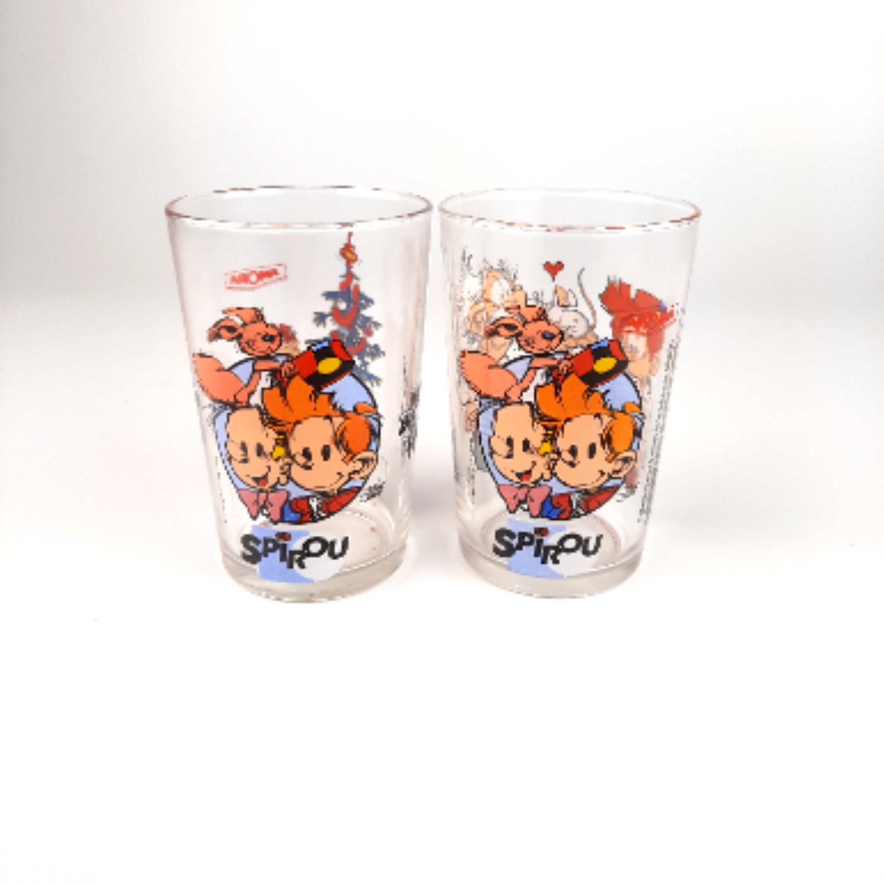 Lot de 6 Verres décorés collection Amora, Simpson, Spirou et Scoubidou - Très bon état - Photo 5