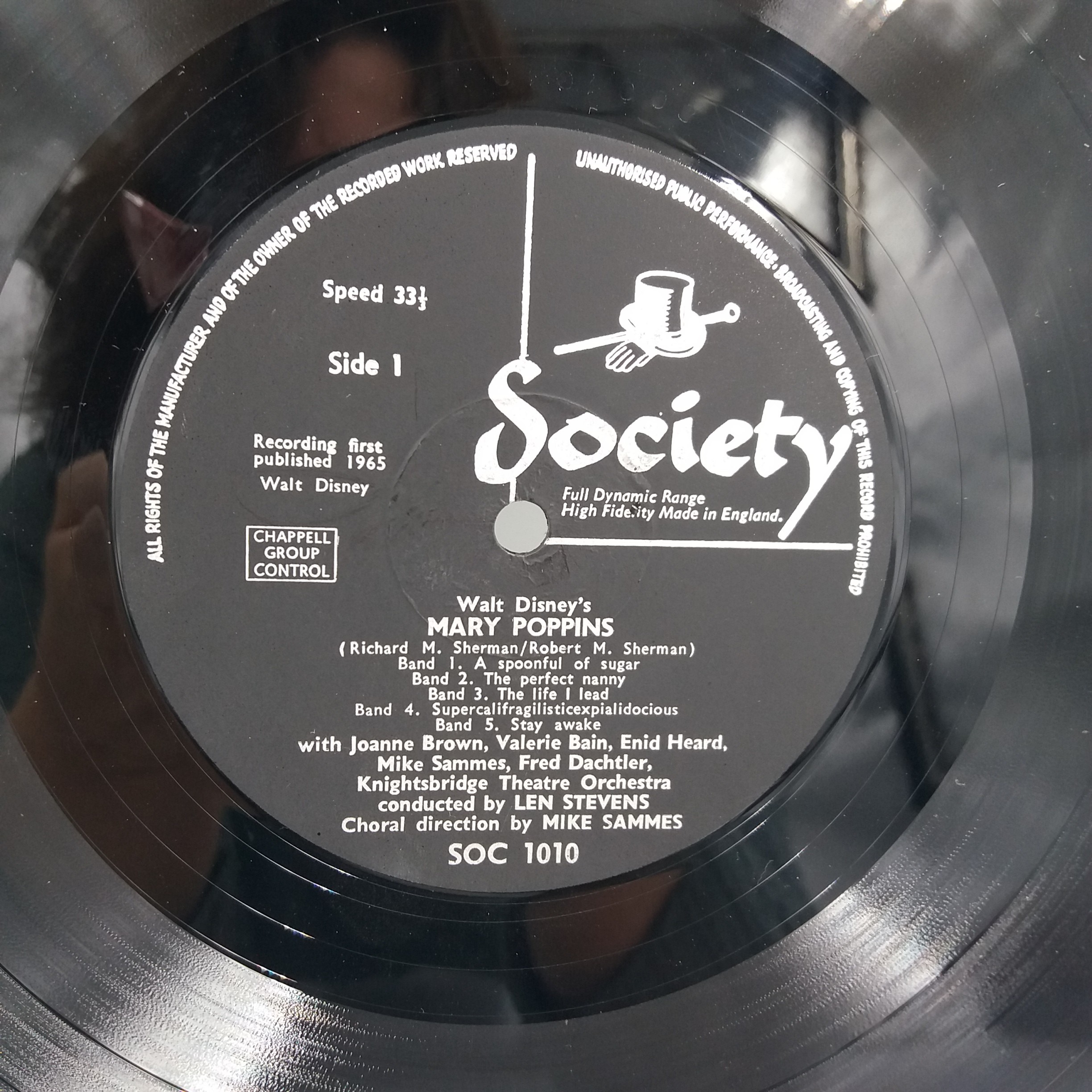Disque vinyle 33 tr Mary Poppins Walt Disney par le Knightsbridge Theatre Orchestra 1965. ARC. Bon état - Vue 5 - 