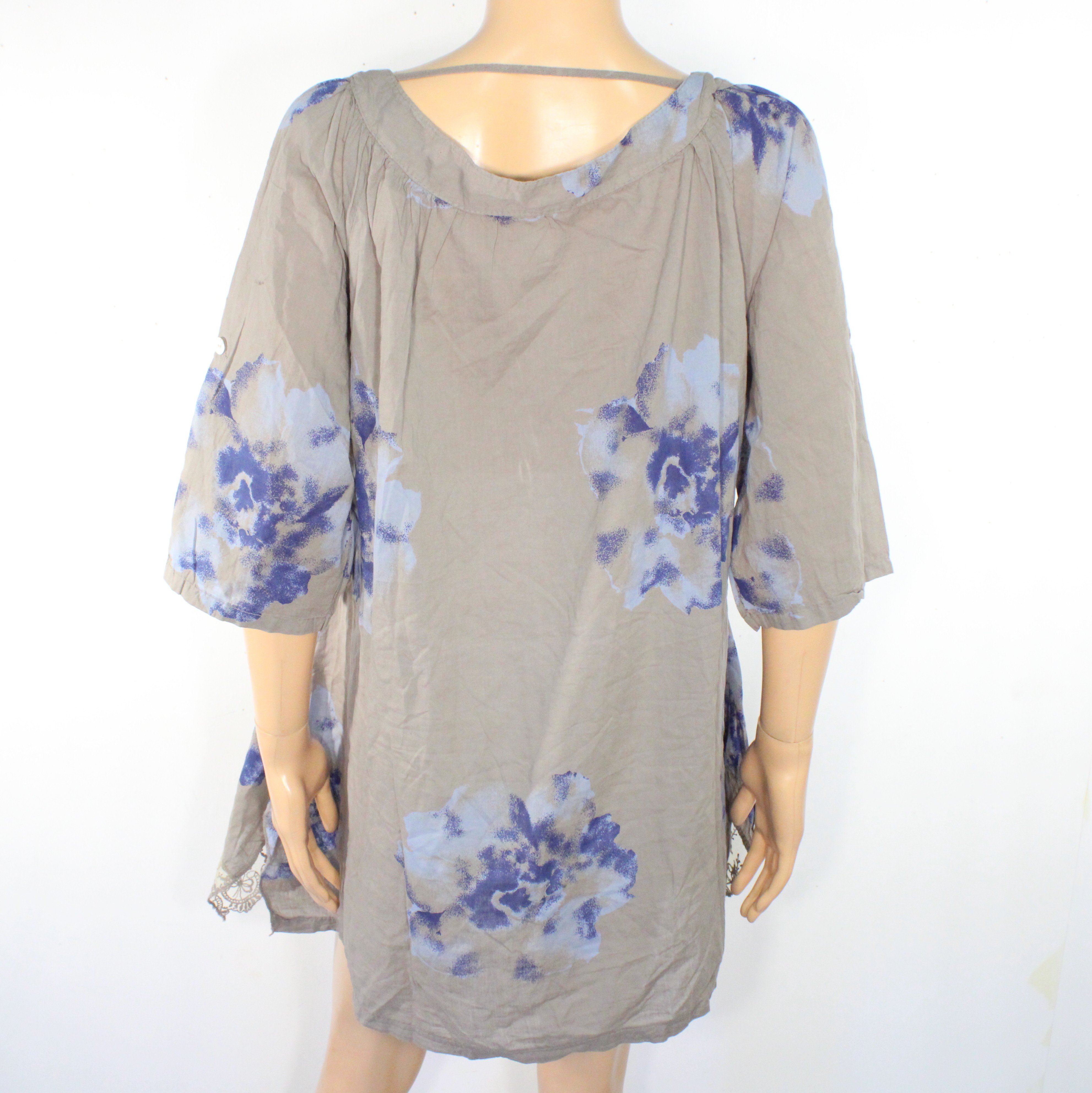 Tunique Femme Taupe & Fleurie Taille Estimée L - Photo 4