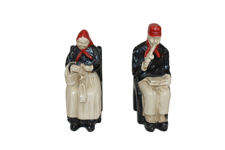 Anciennes Statuettes en plâtre - couple pouvant servir de serre livres - Photo 0