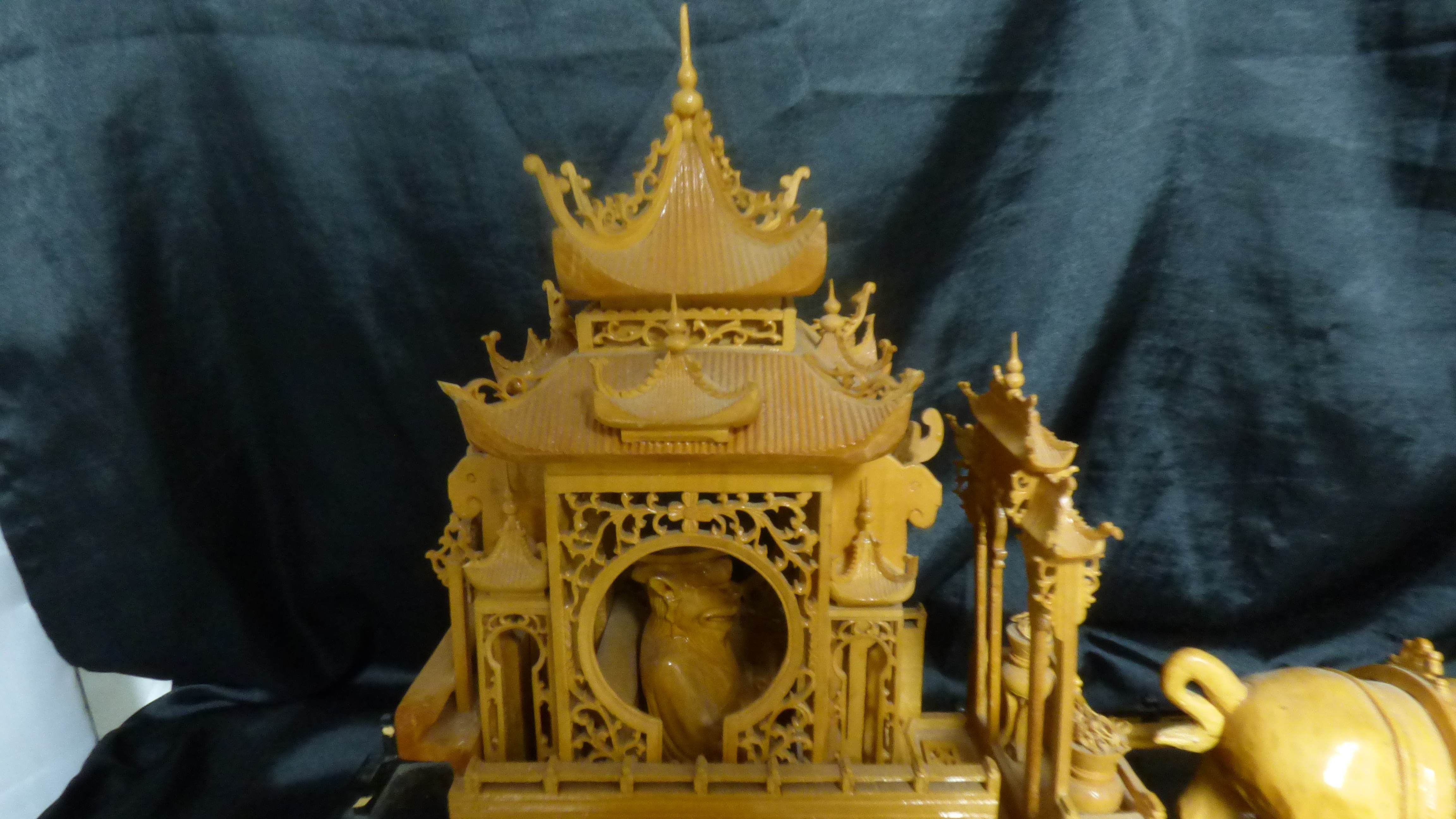 Diorama Chinois Rhinocéros tirant une calèche d'empereur - Photo 16