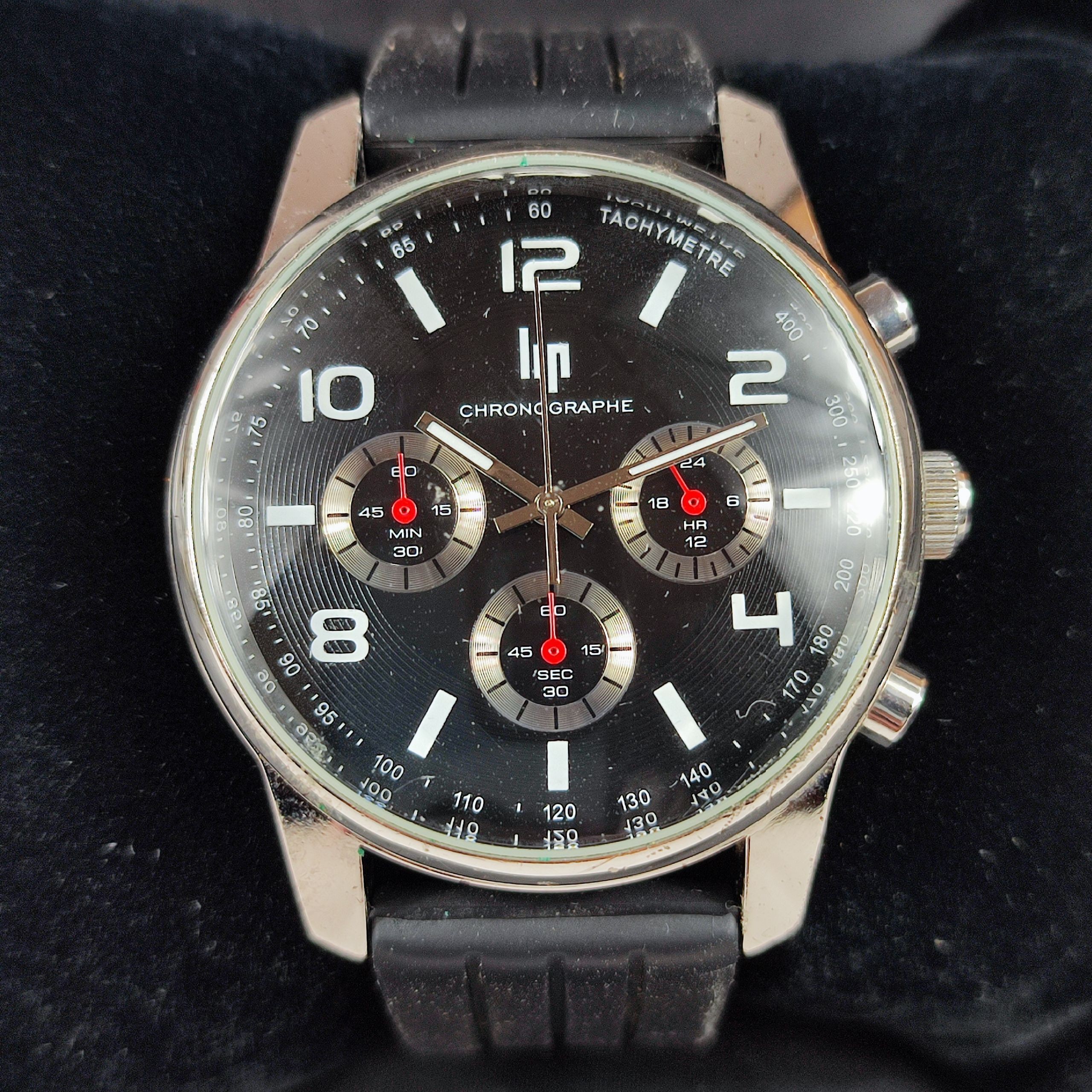 Montre LIP homme - chronographe tachygraphe étanche 3ATM - Label 