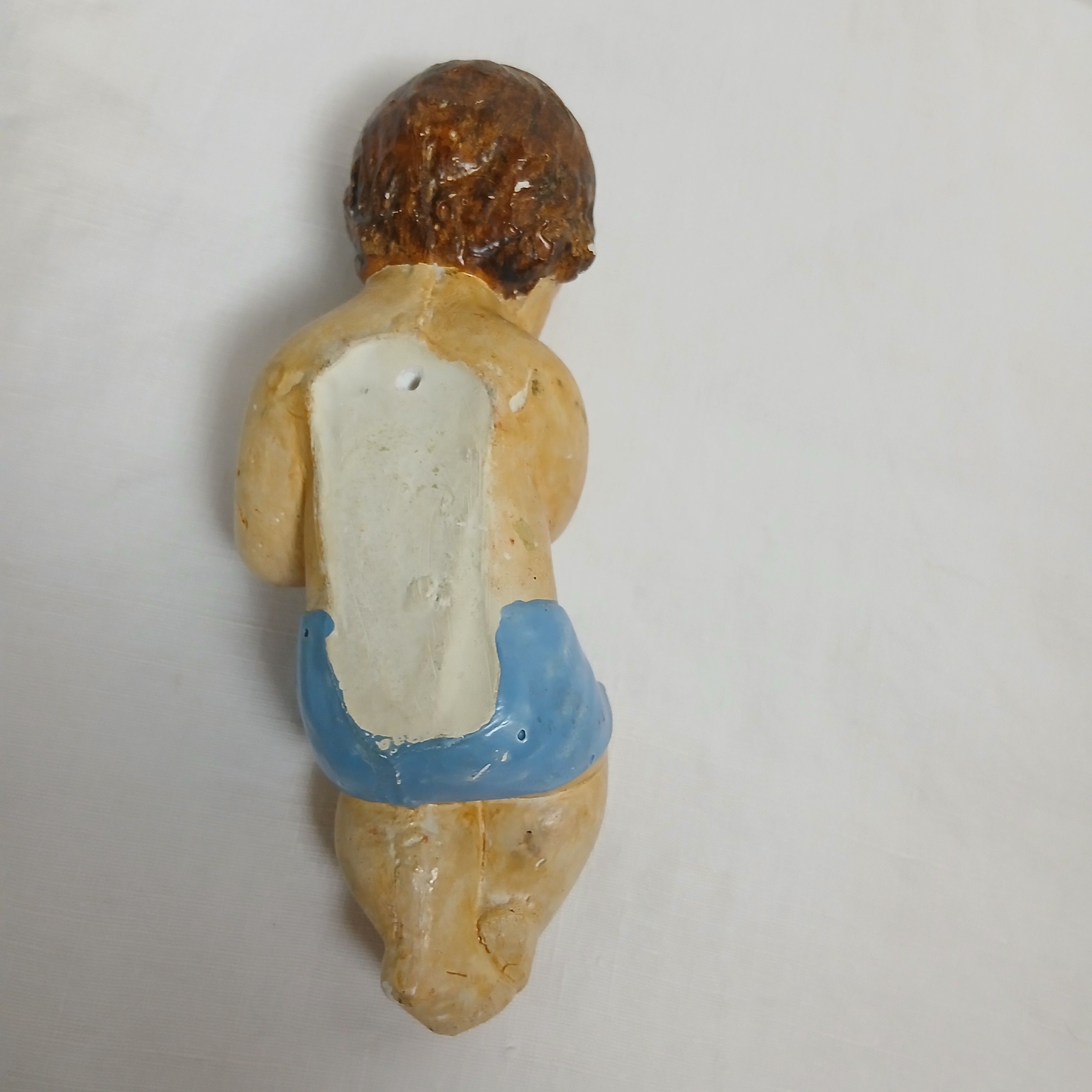 Enfant Jésus en plâtre, peint à l'huile Bon état - Vue 7 - 