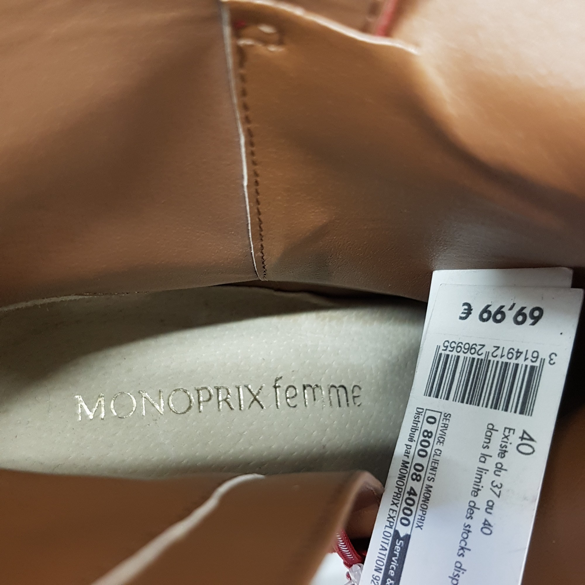 Neuf & étiquette Boots Bottines Monoprix P 40 en cuir nubuck rouge - Photo 2