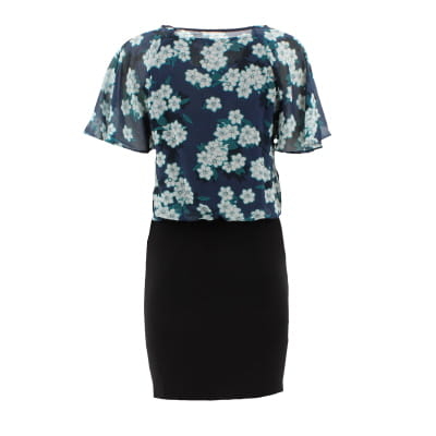 Robe noire imprimée - femme - Ici et Maintenant - taille 36 - Photo 1