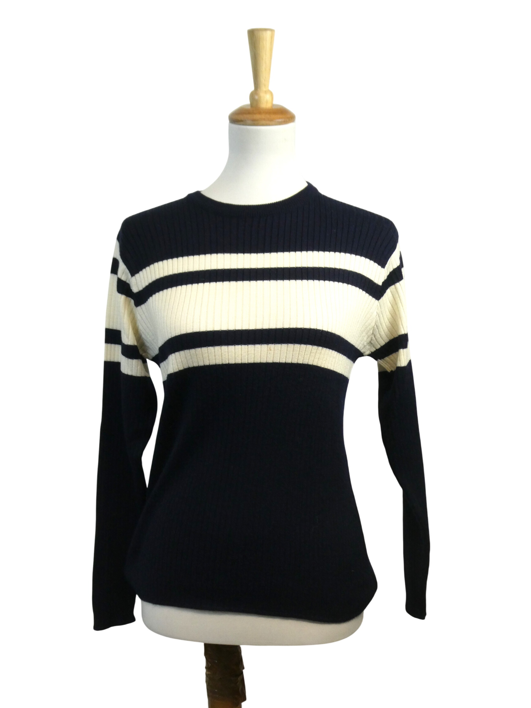 Pull manches longues encolure rond  rayures vintage - Taille M/2 - caroll - Modalova
