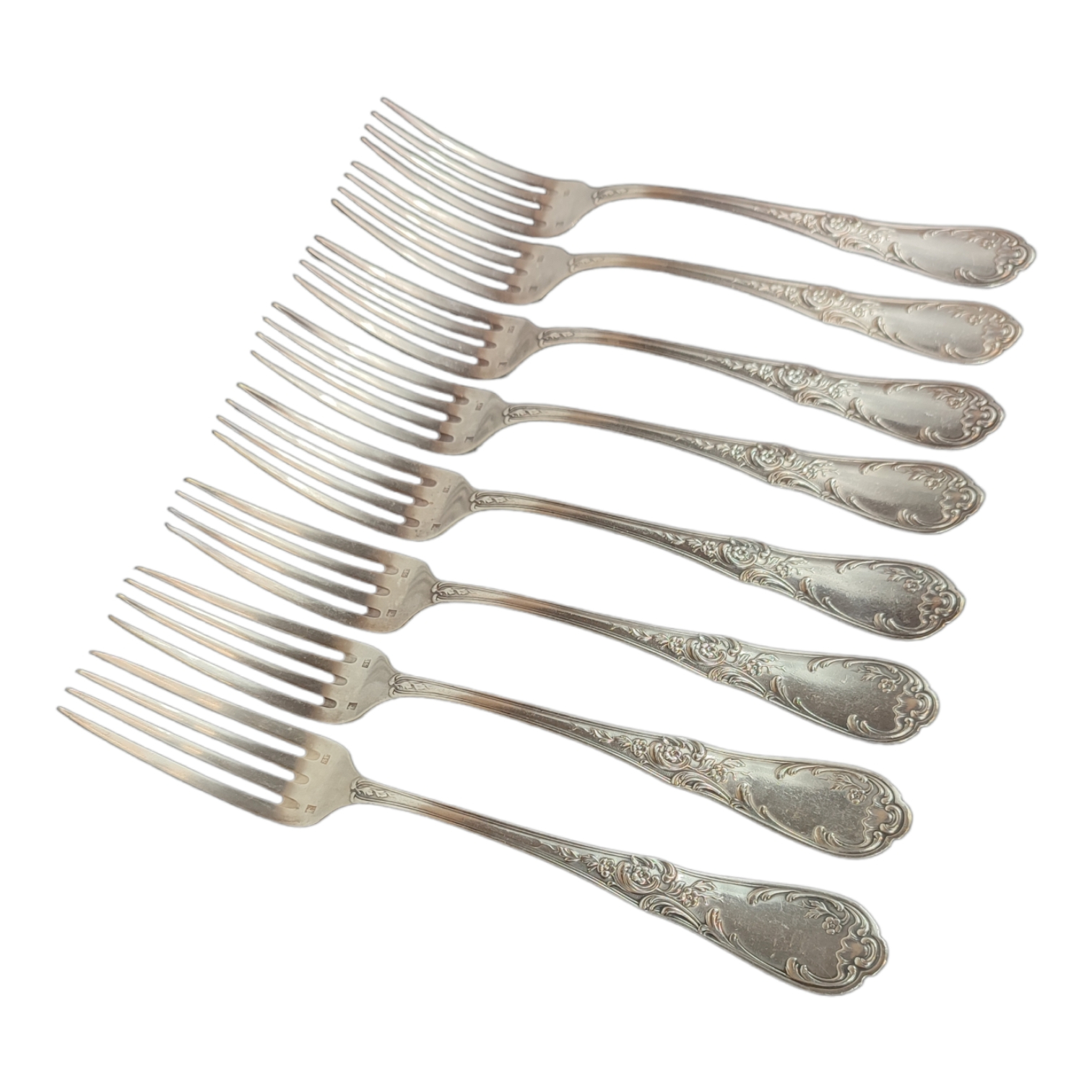 Lot de 8 fourchettes plaquées argent (poinçon fleur de lys SMF) - Bon état - Photo 2