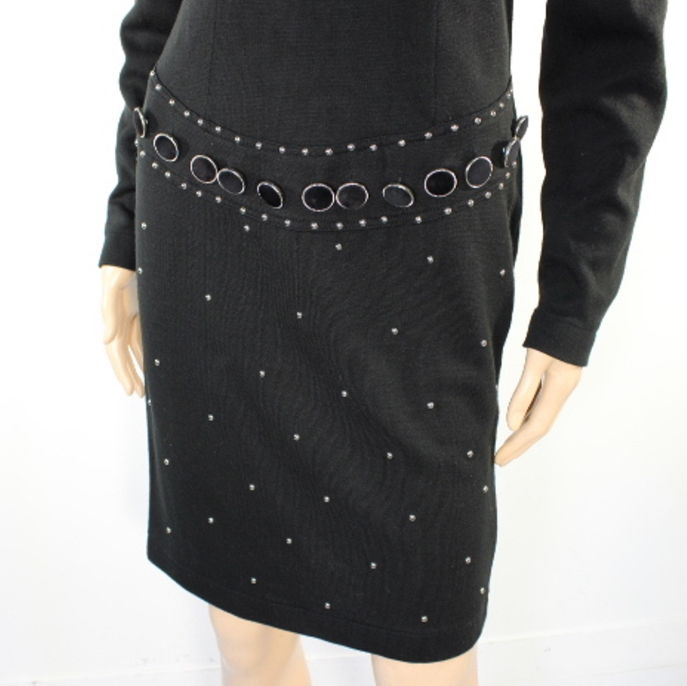 Robe Vintage Noire PATRICIA FORGEAL Taille 2 Bon état - Vue 3 - 