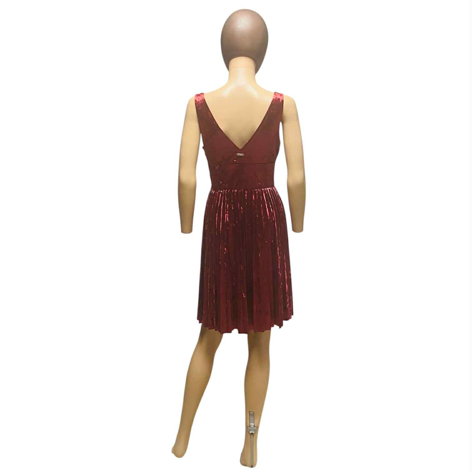 Robe en velours rouge style élégant avec décolleté plongeant et dos en V - Guess - S  - Vue 2 - 