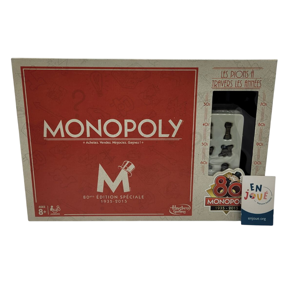 Acheter Jeu de société - Monopoly 80 Ans édition spéciale 1935 - 2015 - Hasbro Gaming - Dès 8 ans. - 20,00 € Jeu de société - Monopoly 80 Ans édition spéciale 1935 - 2015 - Hasbro Gaming - Dès 8 ans. - reconditionné disponible sur Label Emmaüs