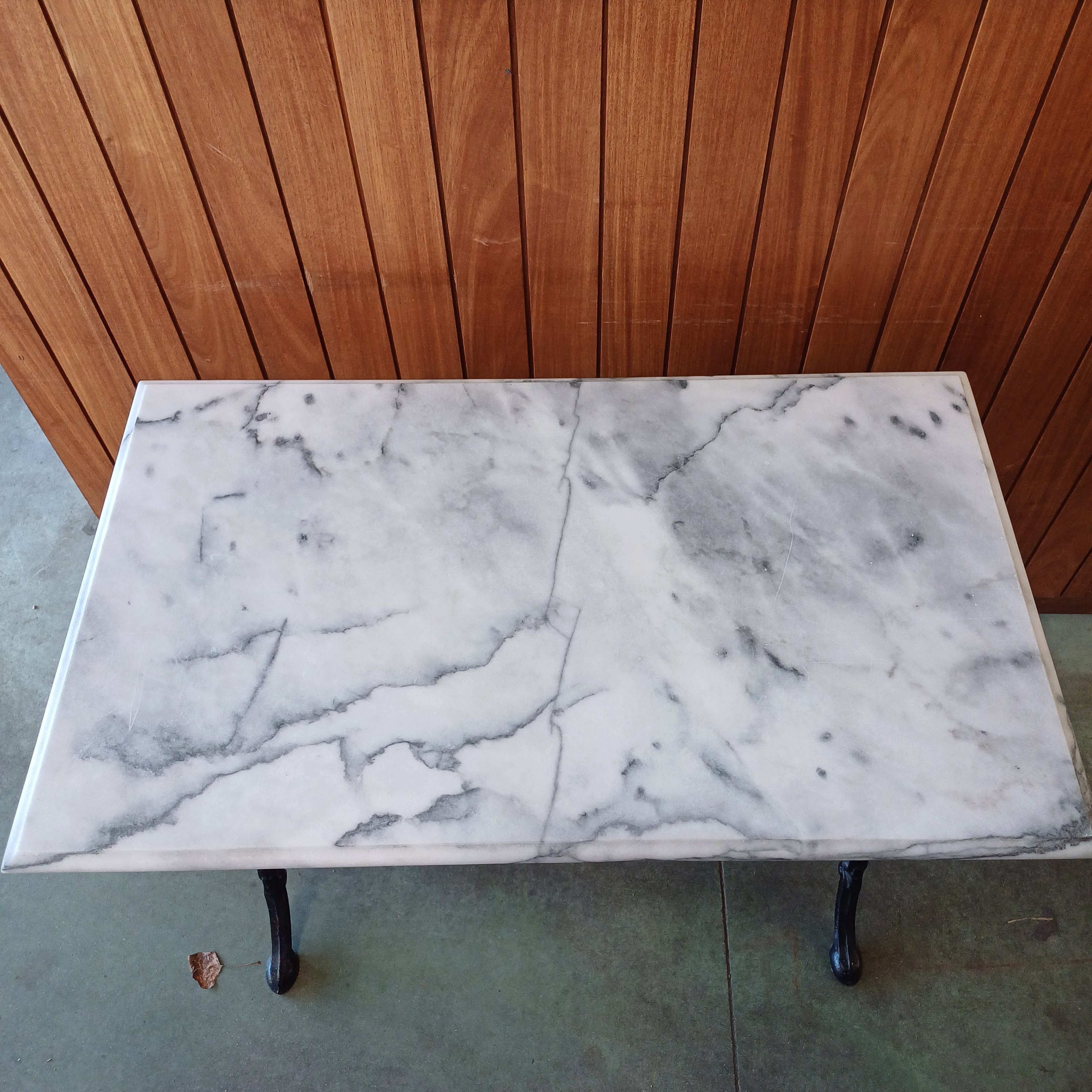 TABLE BISTROT EN FER FORGE ET DESSUS MARBRE - Image 3
