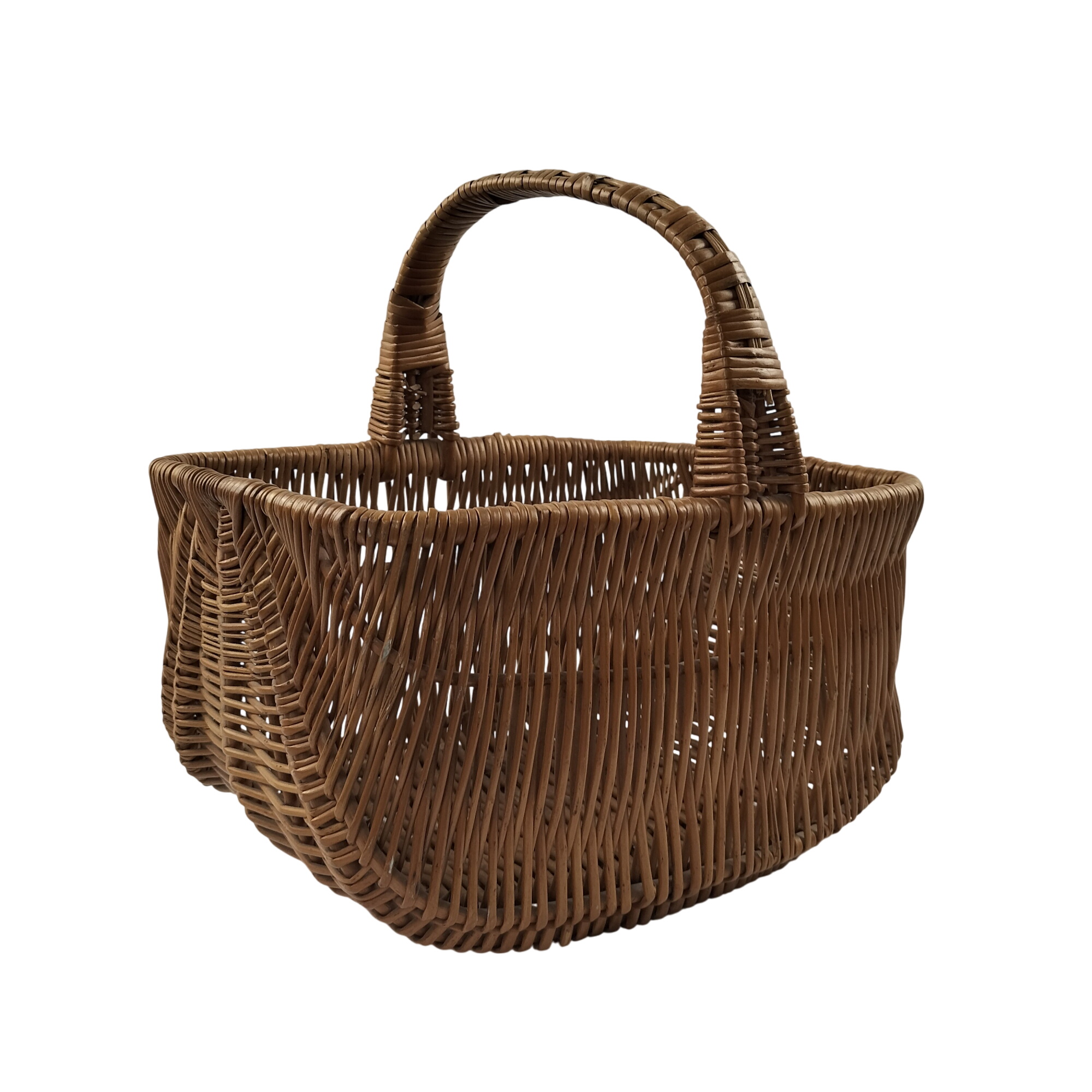 Panier vintage en osier rectangulaire - Photo 0