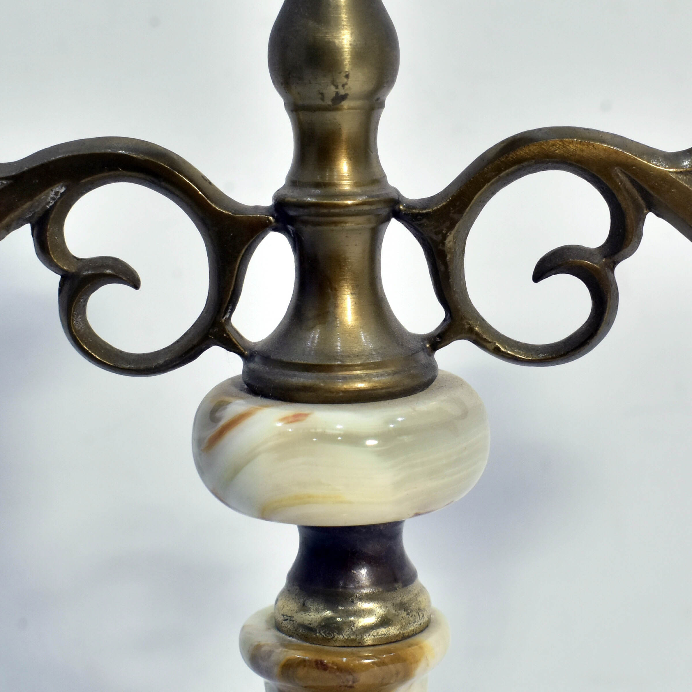 Chandelier Bonbonnière & Cendrier - Onyx & Laiton Doré - Photo 5