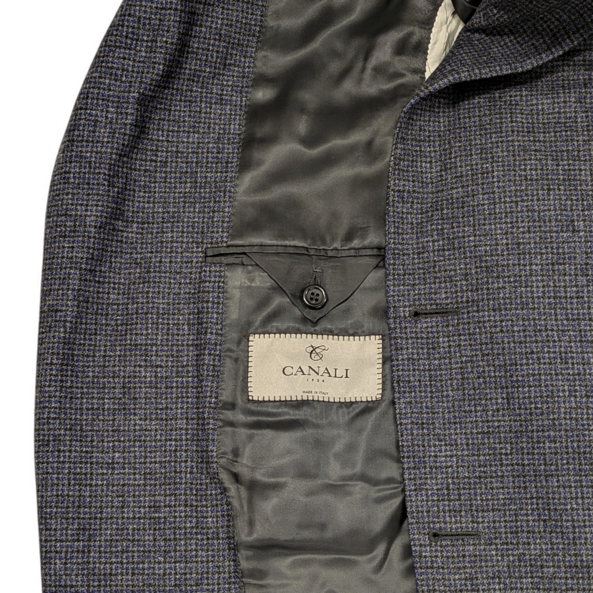 Veste de costume Canali T 56 Blazer en laine et cachemire gris/bleu - Photo 1