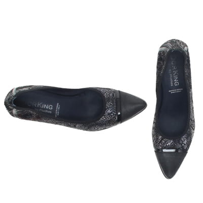 Chaussures noires à talons 7 cm imprimées serpent - Femme - Fluchos - Pointure 39 - Photo 1