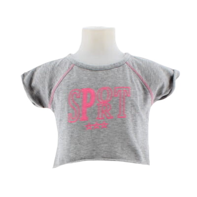 T-shirt gris imprimé écritures - Fille - Studio sport - Taille 8 ans - Photo 0