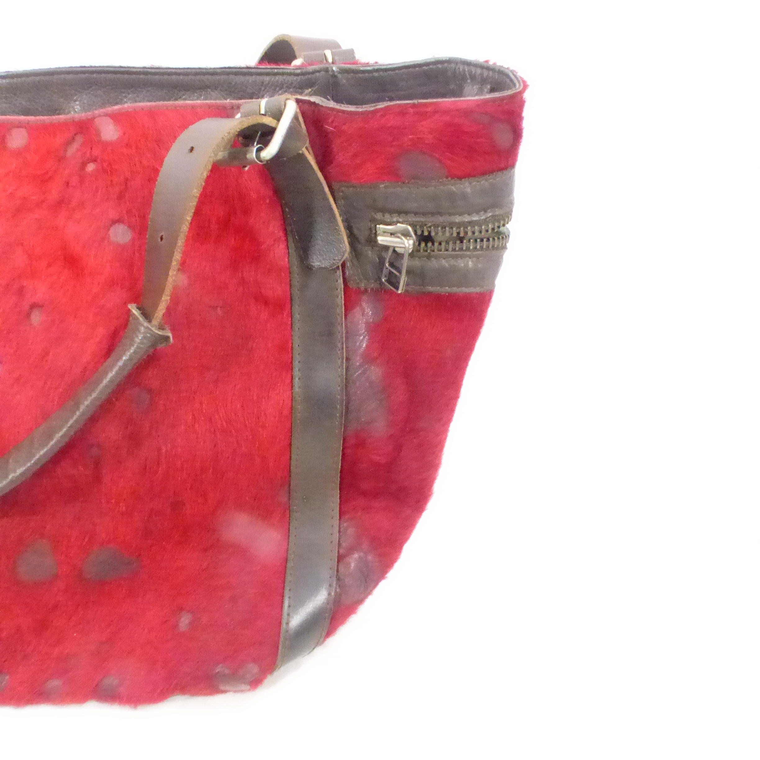 Magnifique sac à main en cuir et peau - Artisane Catherine Parra  Bon état - Vue 2 - 