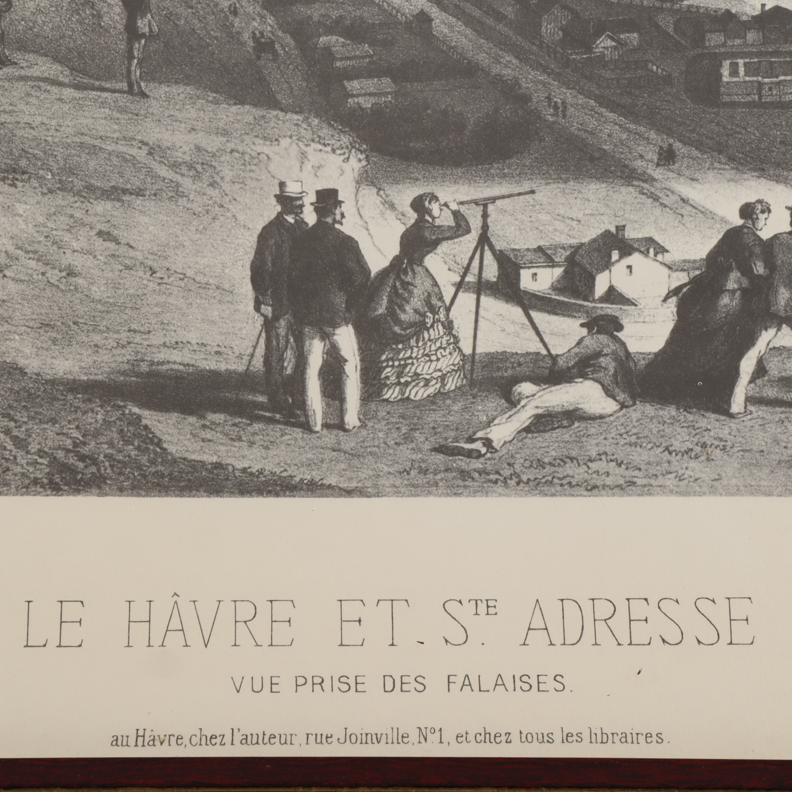 Lithographie - vue du Havre et de Sainte Adresse depuis les falaises - Photo 1