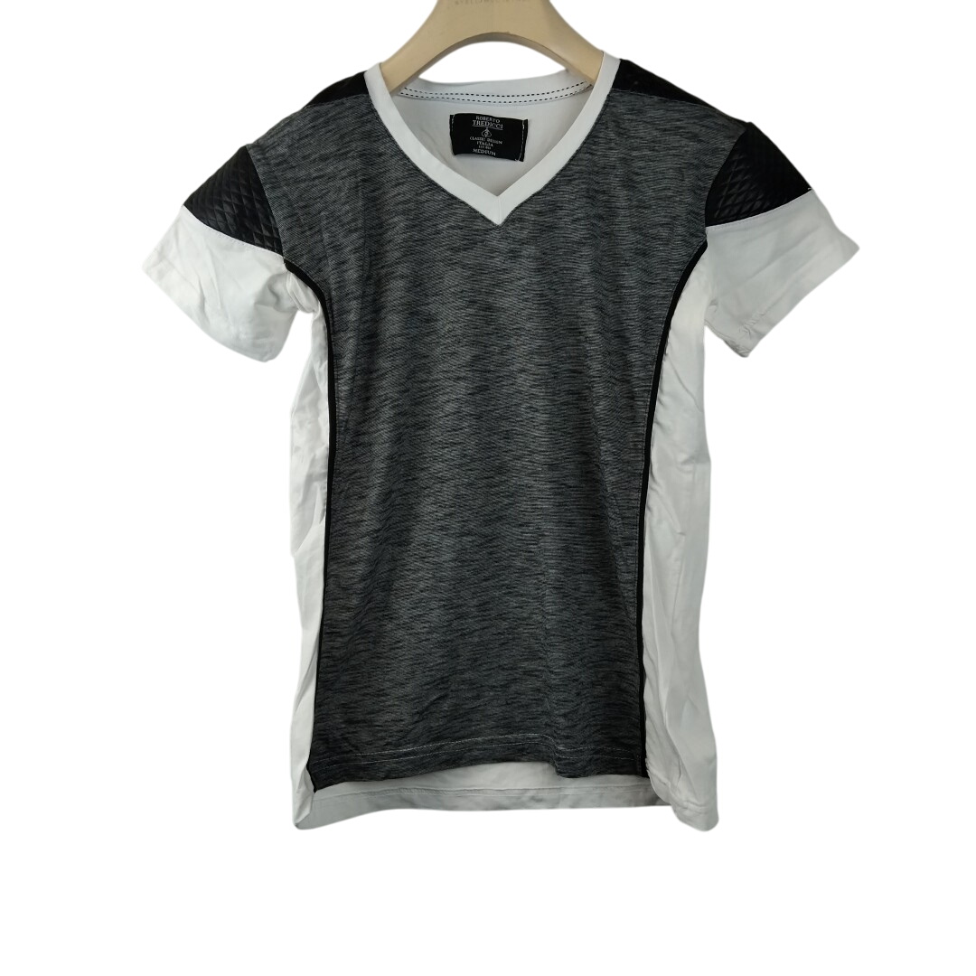 T-shirt blanc et noir en coton - Taille M - roberto tredicci - Modalova