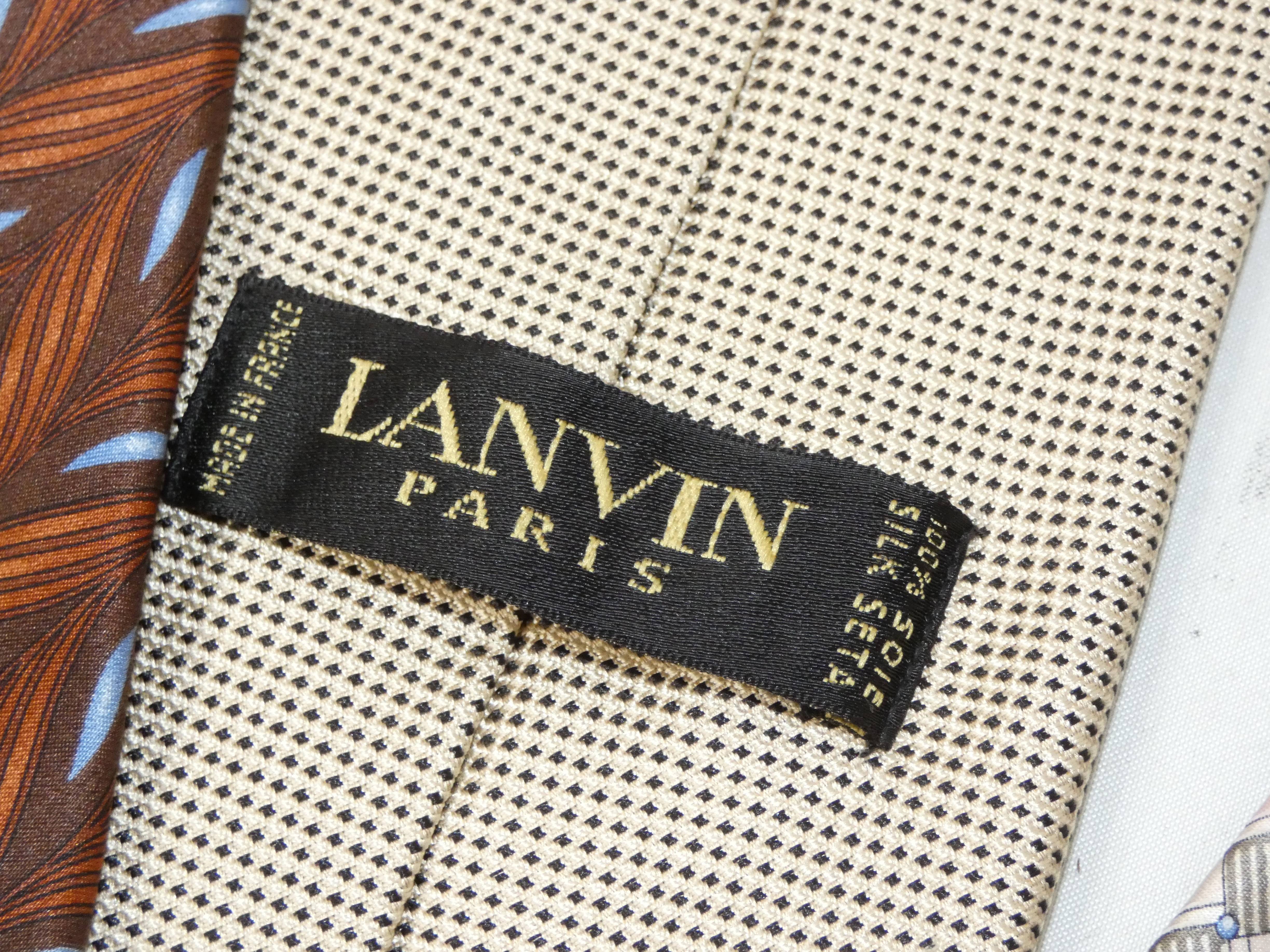 Lot de 5 cravates en soie de marque LANVIN Paris - Photo 4