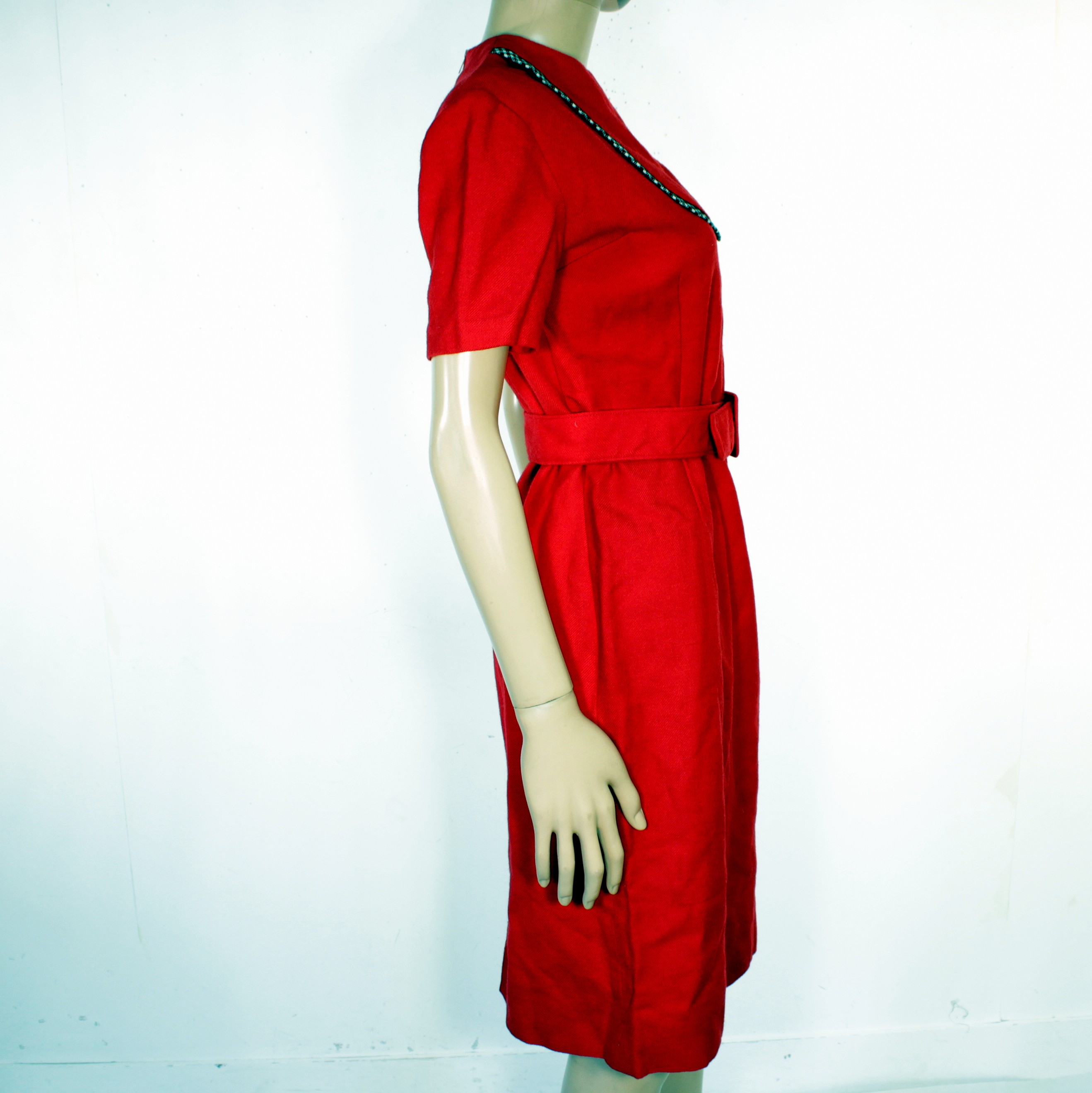 Robe Rouge Vintage Mi Longue Taille Estimé 38/40 - Photo 2